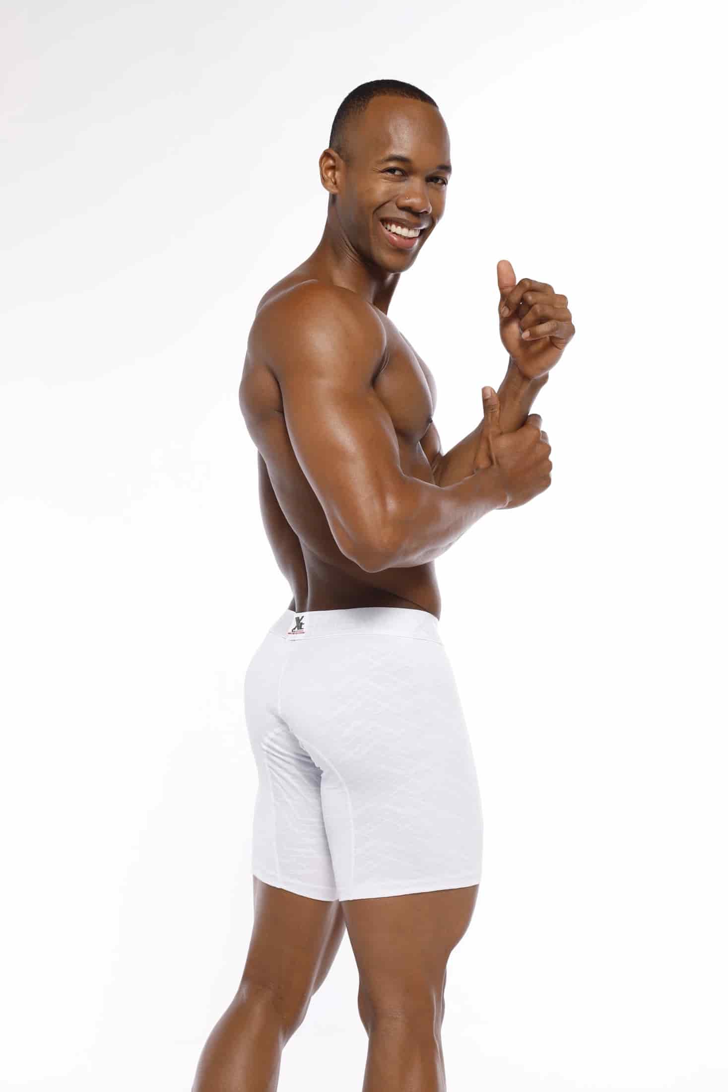 BOXER CLASICO LARGO MICROFIBRA JACQUARD GEMA BLANCO - miniatura 2