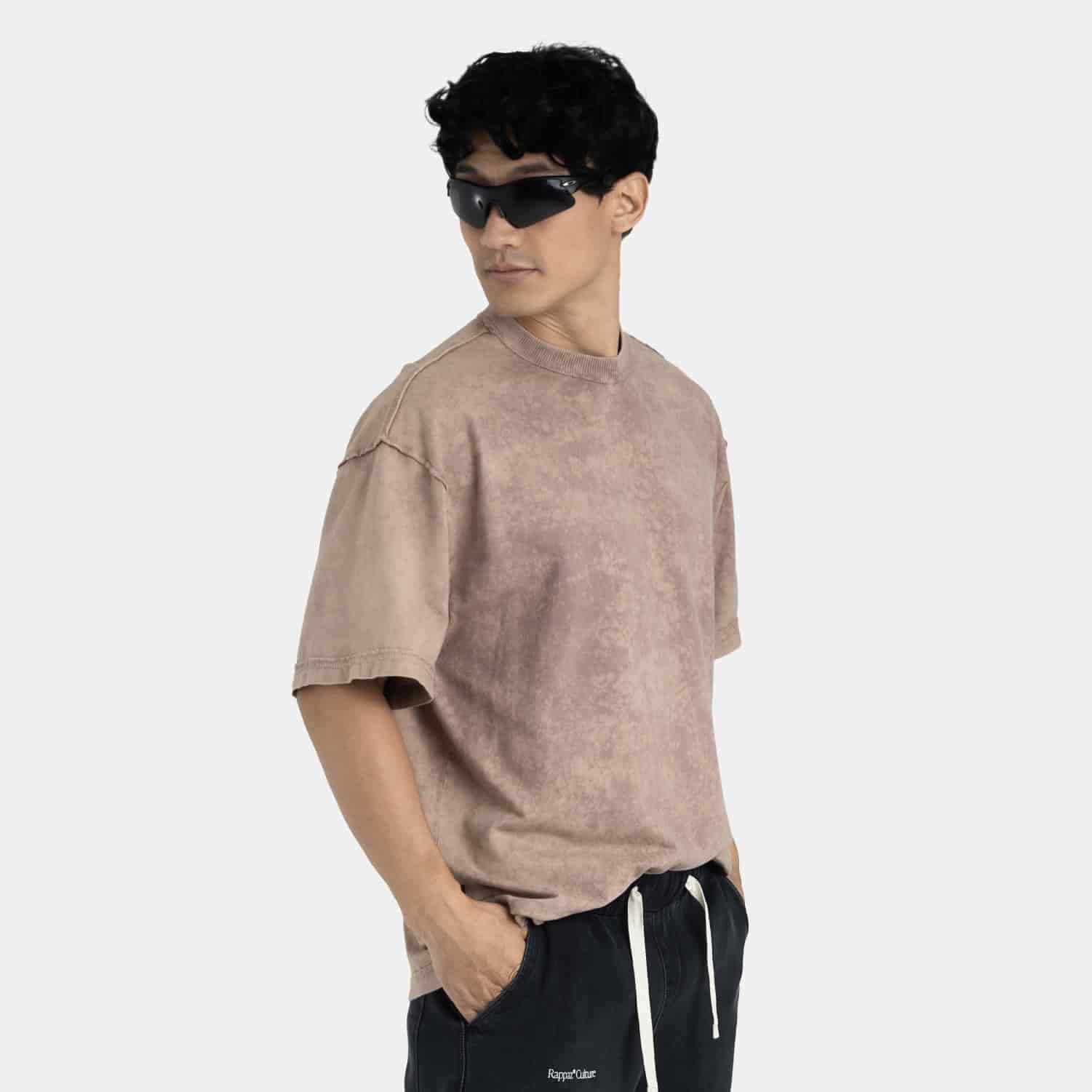 Acid Washed Boxy Tee Mocca - miniatura 1