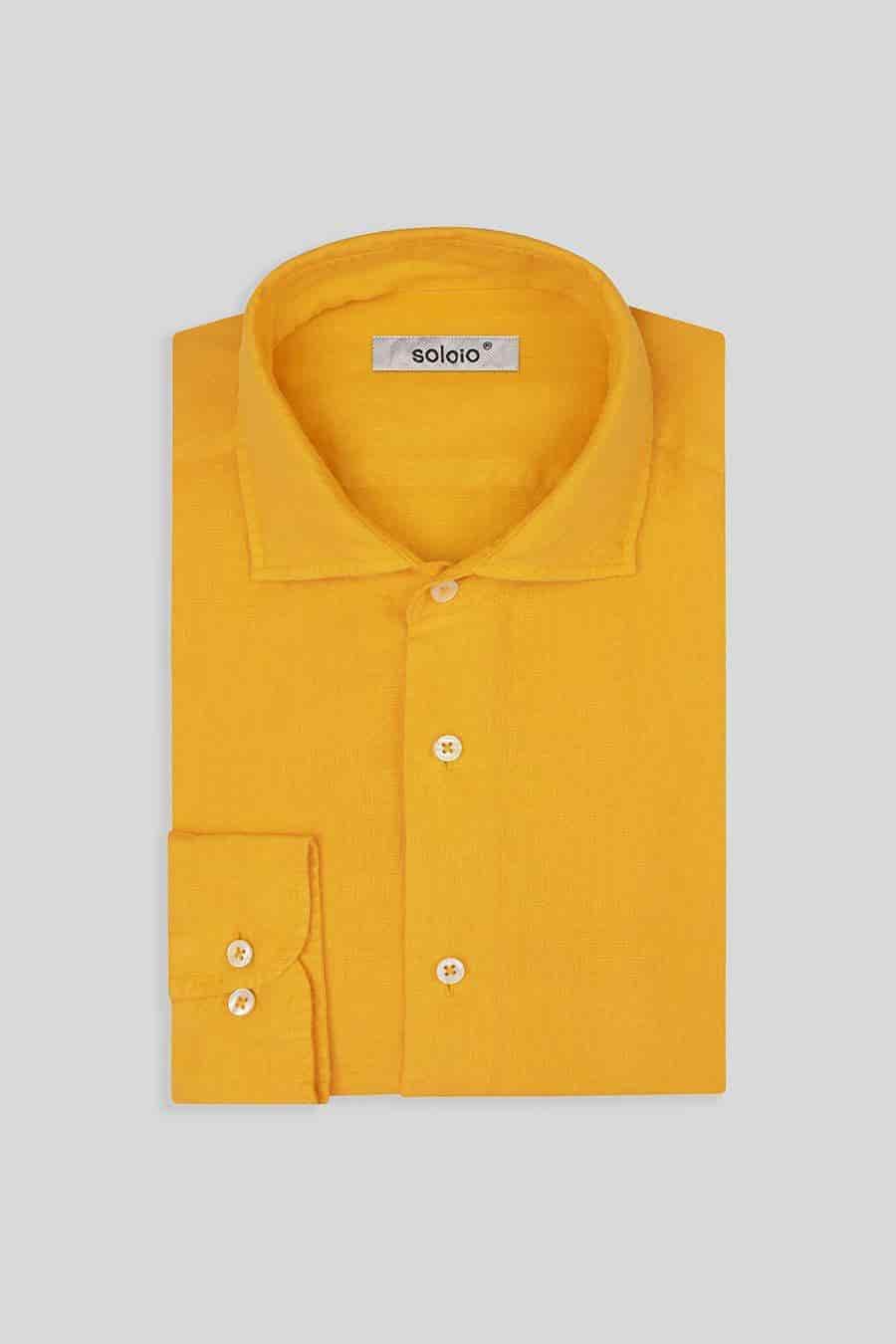 Men's linen shirt yellow fruit basic - miniatura 4