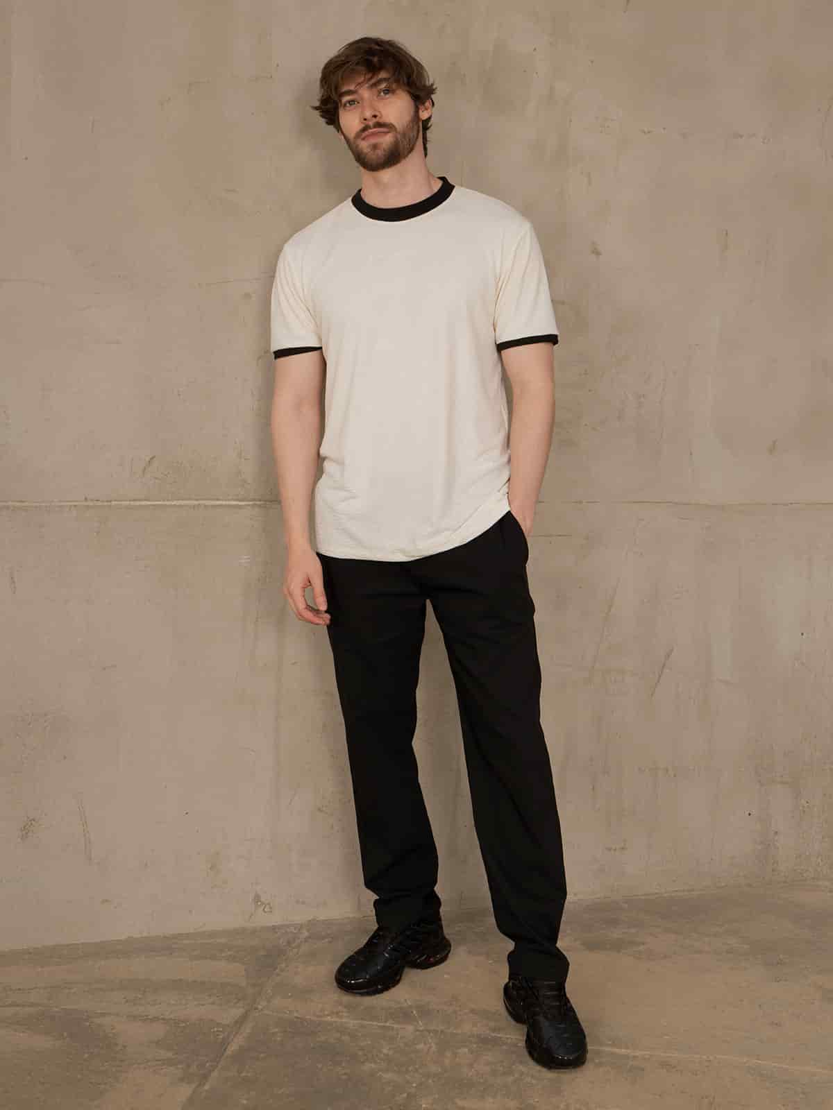 Camiseta hombre slim iza crema - miniatura 2