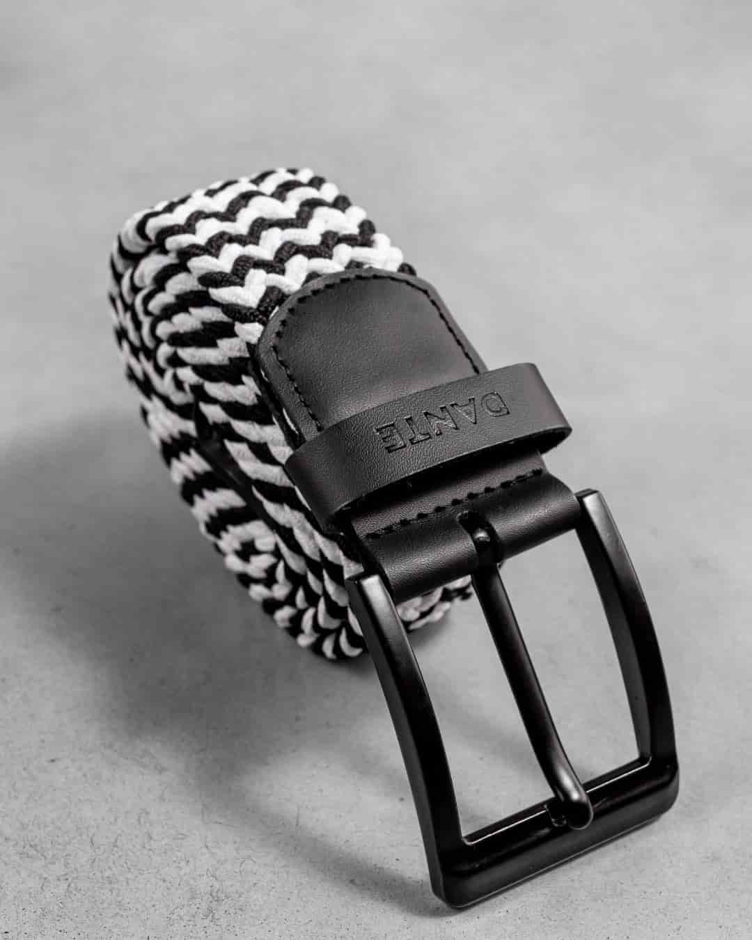Cinturon Elastico Blanco con Negro - miniatura 1