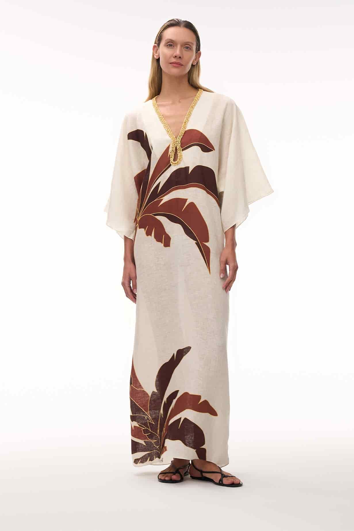 Andina Hand Embroidered Linen Tunic / Terra Palm - miniatura 2