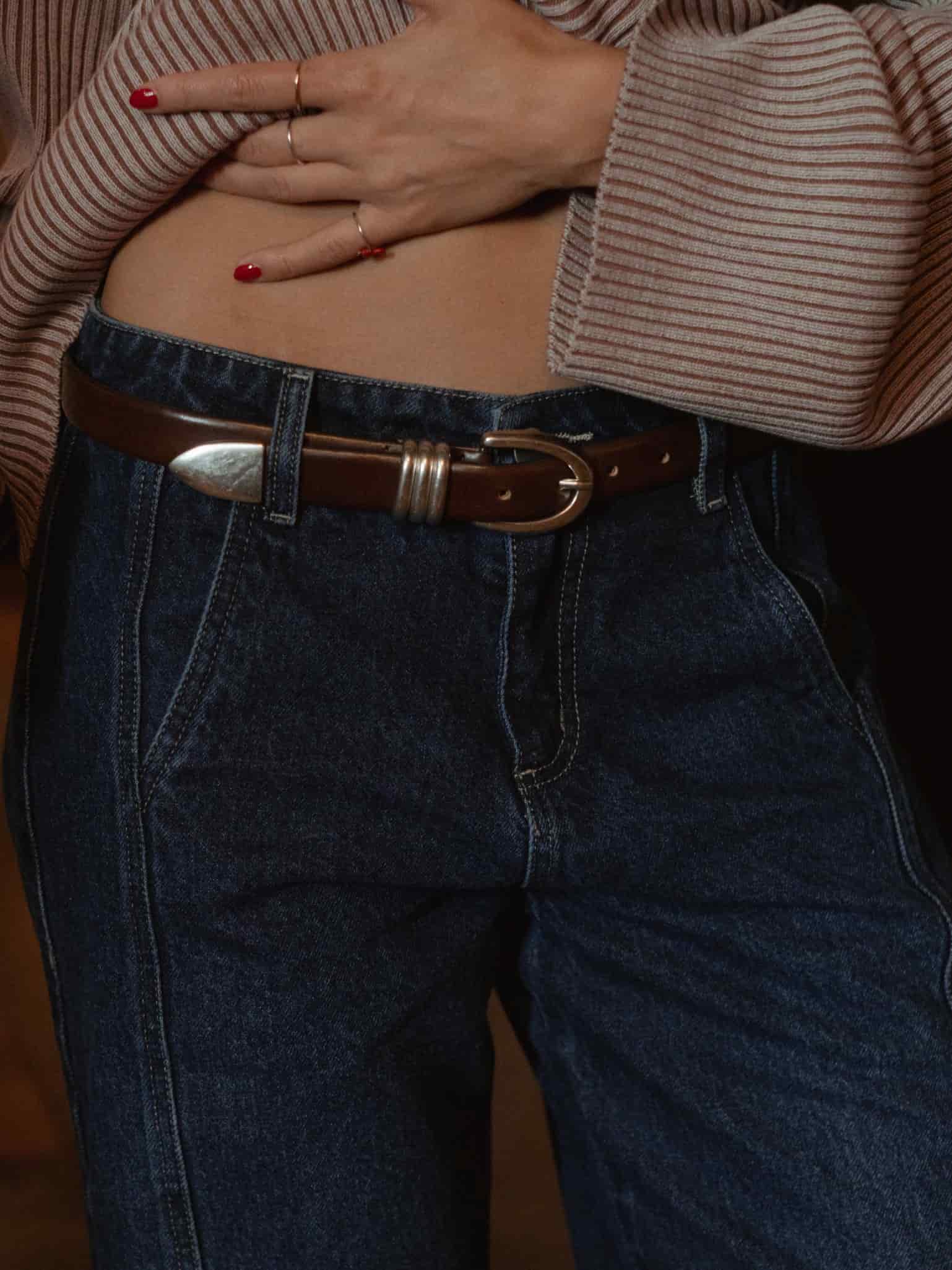 SQUARED CUFF JEAN - MEDIUM DARK BLUE - miniatura 11