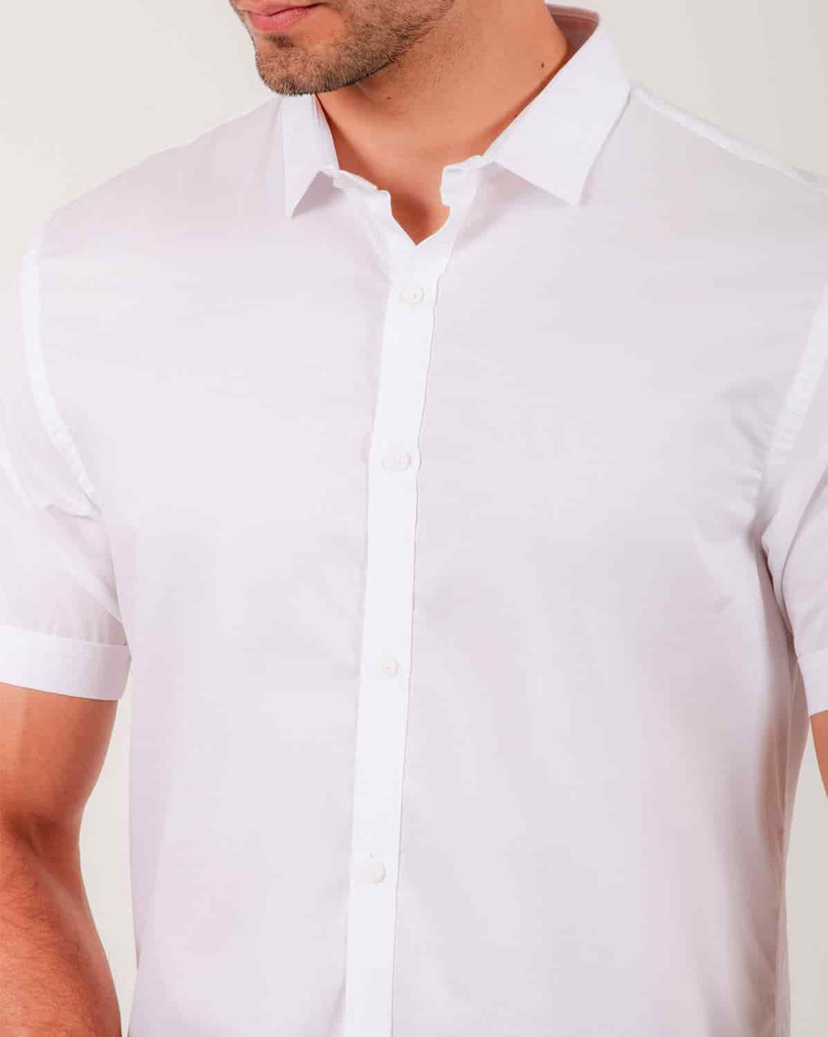 Camisa blanca manga corta para hombre - miniatura 17