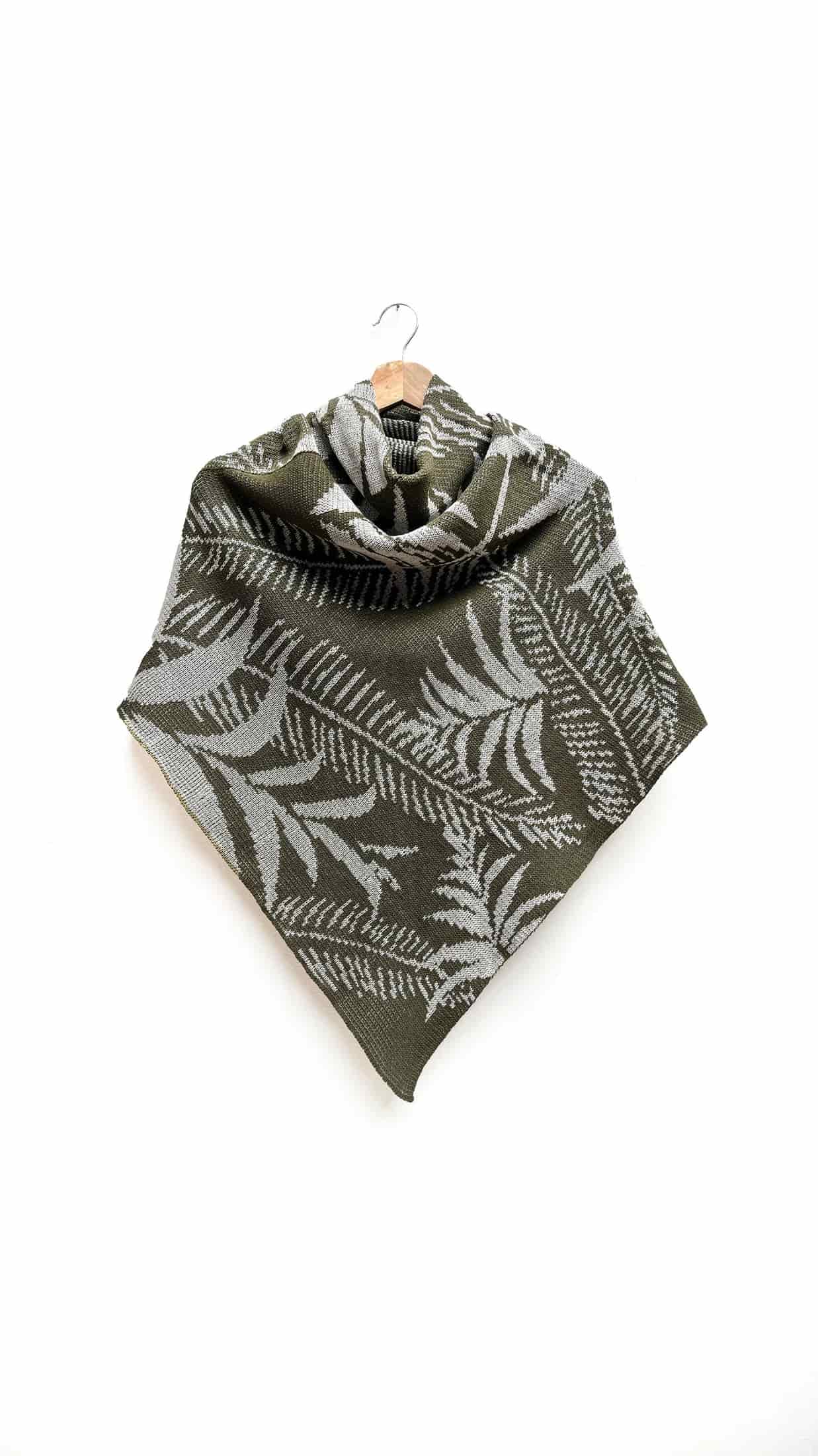 Poncho Palmas - verde militar y gris claro - miniatura 1