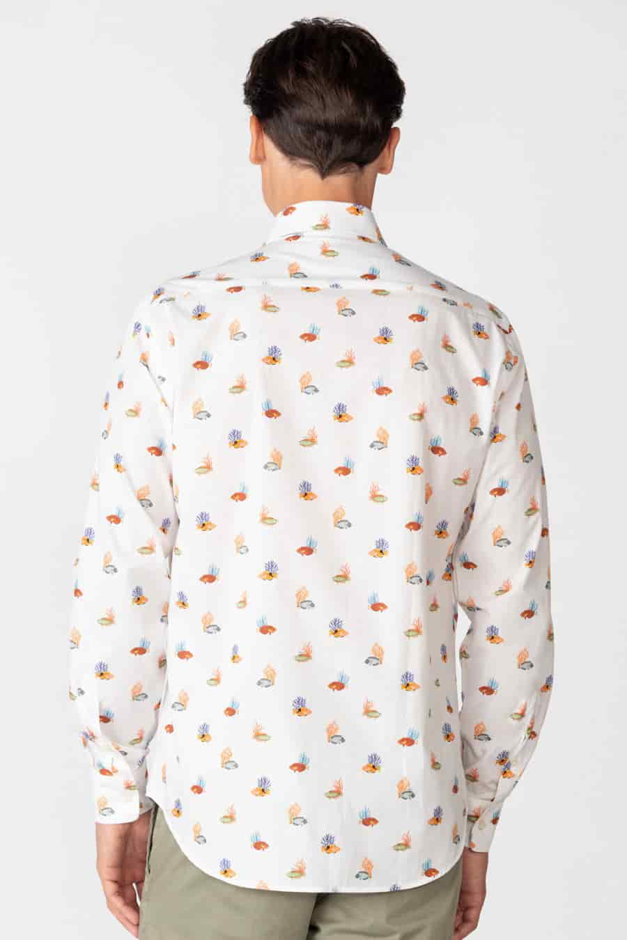Men's cotton shirt white vanicoro - miniatura 4