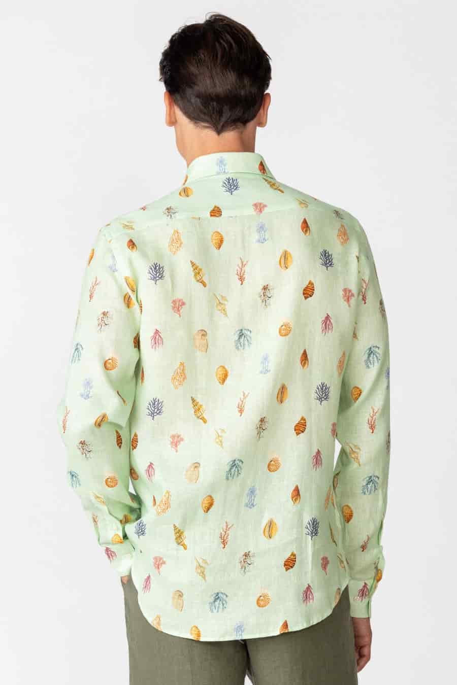 Men's linen shirt sky blue albatros - miniatura 4