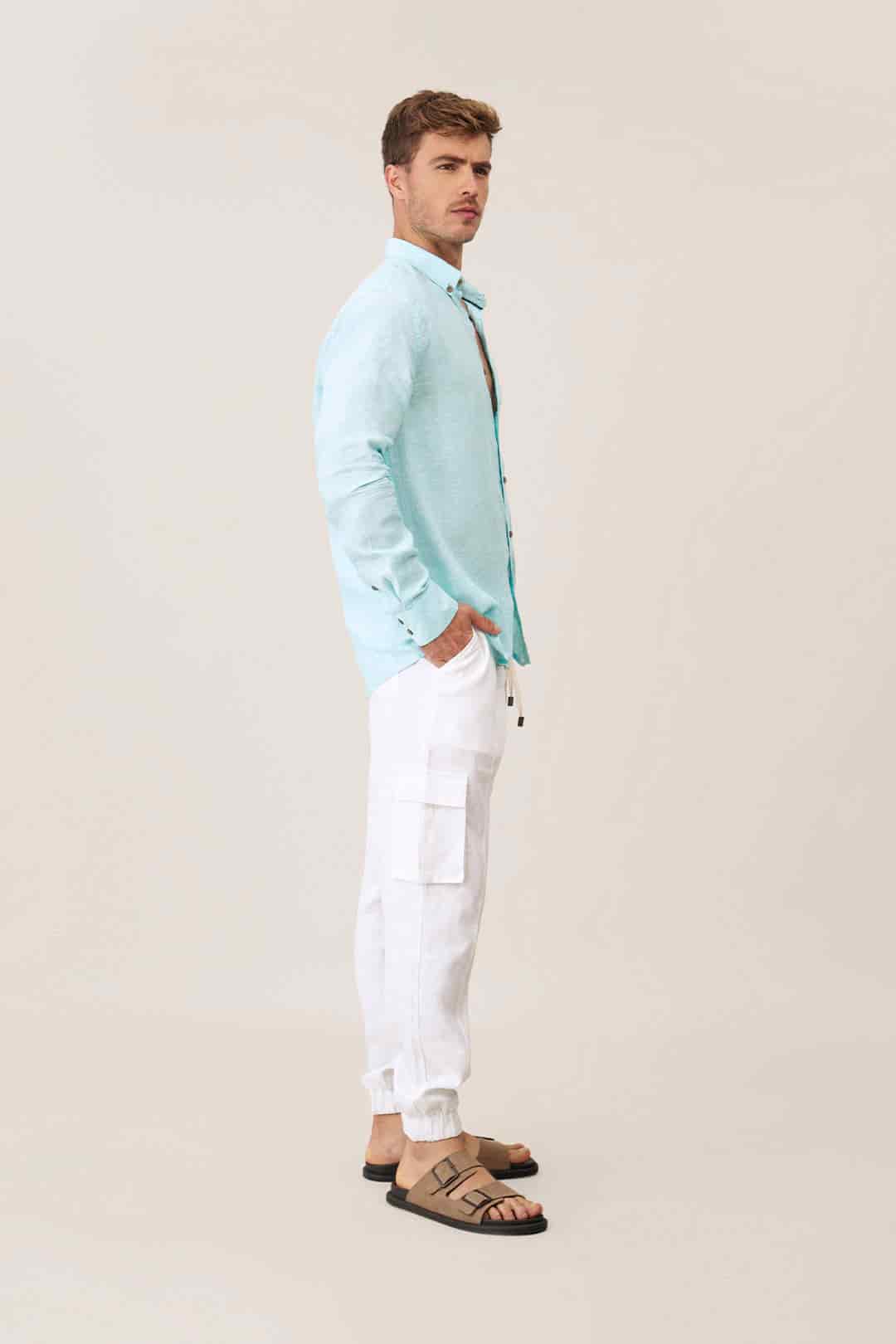 Linen Shirt Basicos Renovados Ondademar Men - miniatura 3