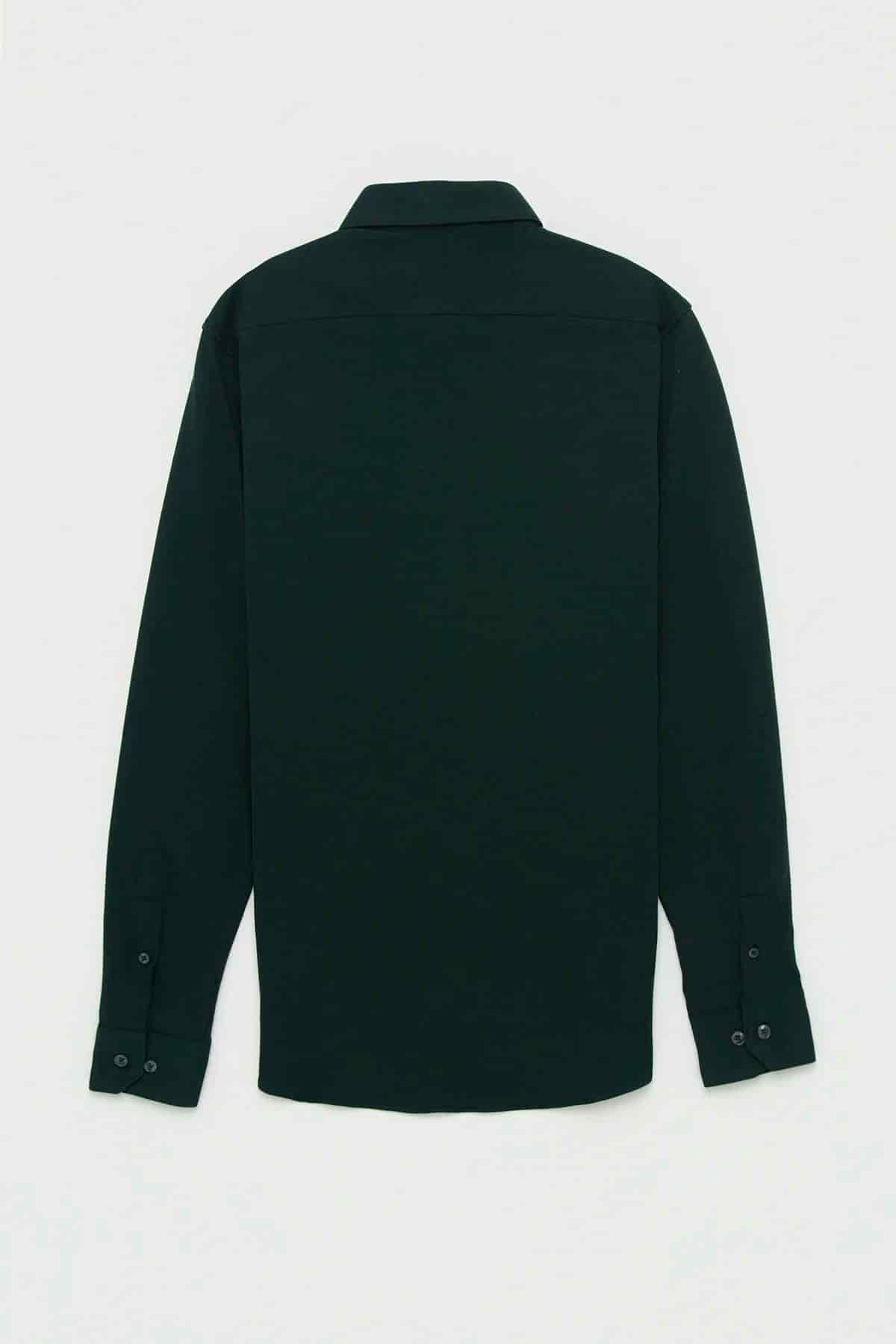 Camisa Piqué Polera Algodón Verde Botella - miniatura 4