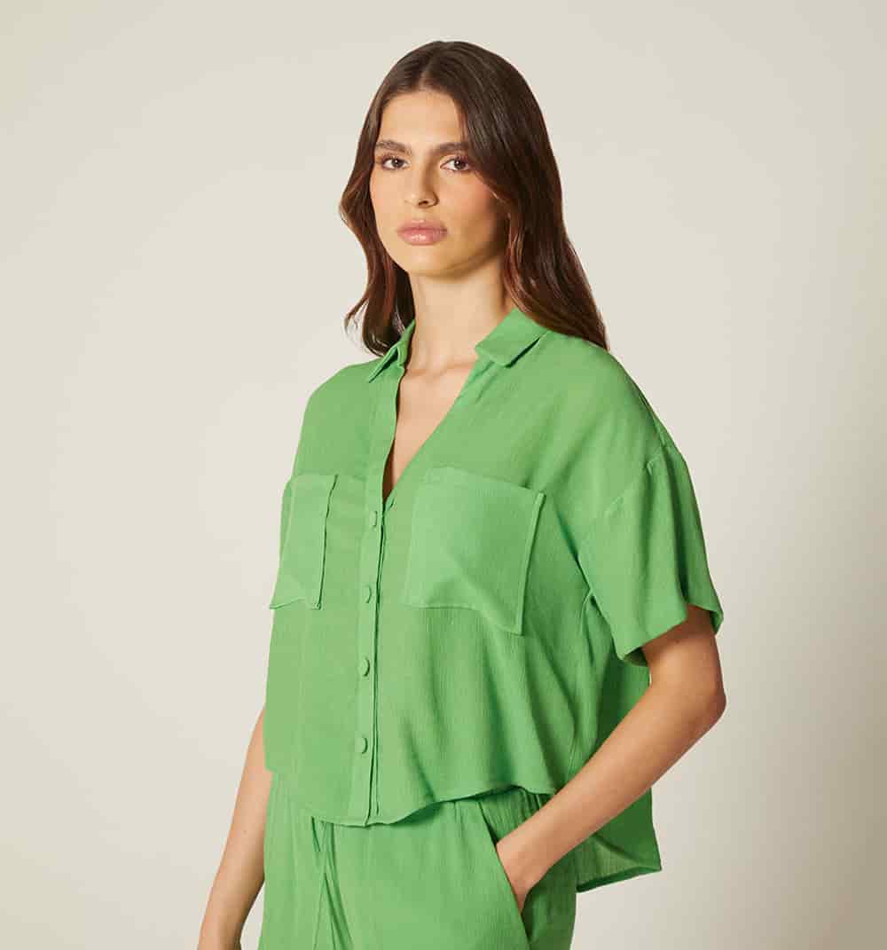 Blusa manga corta y bolsillos - miniatura 14