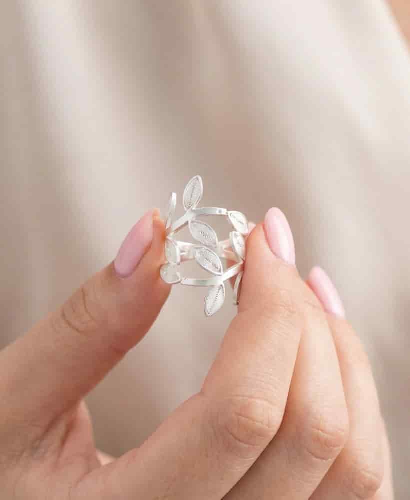 Anillo Hojas en Filigrana Plata - miniatura 1
