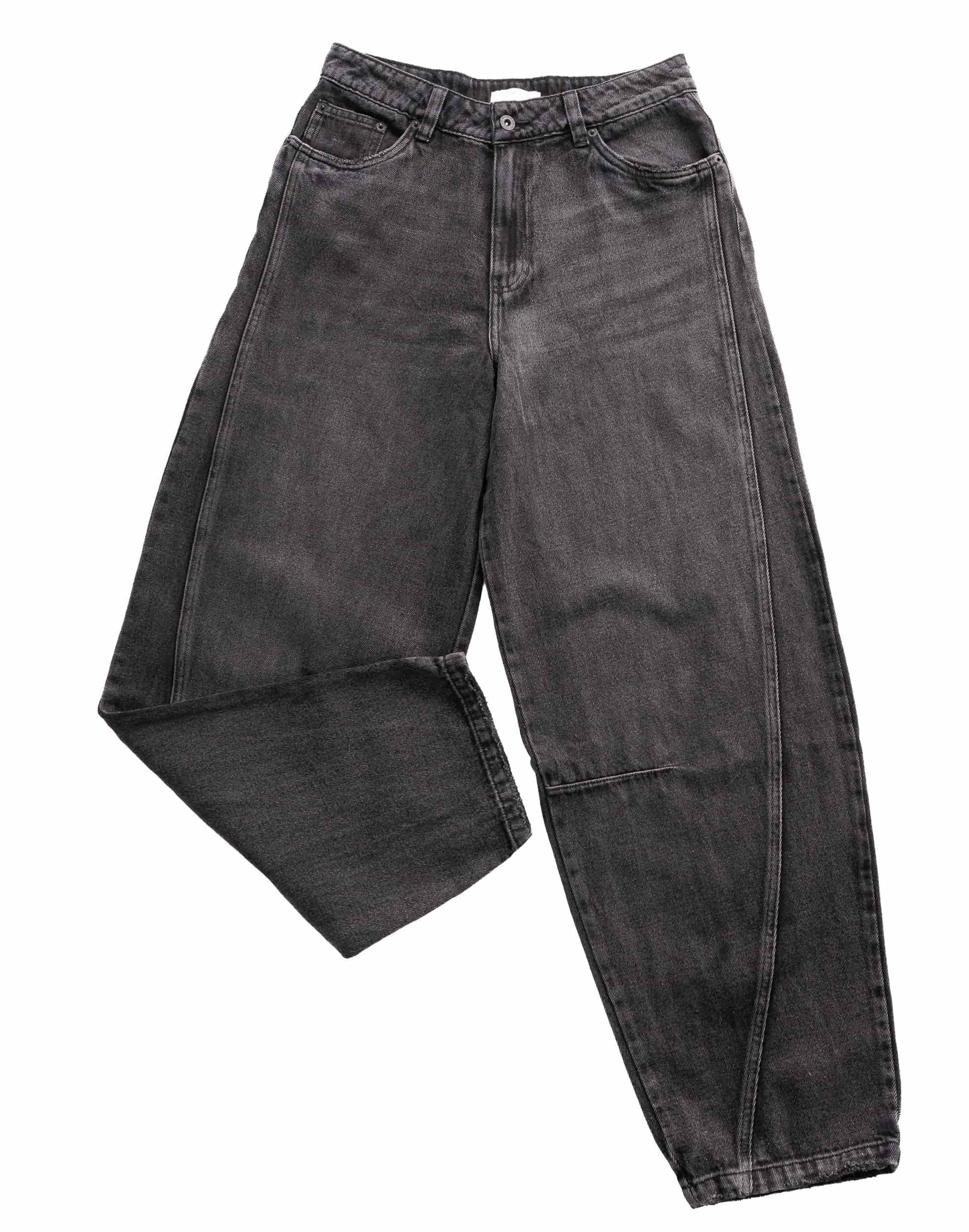 Jeans Wide Leg Tiro Medio Denim Negro - miniatura 4