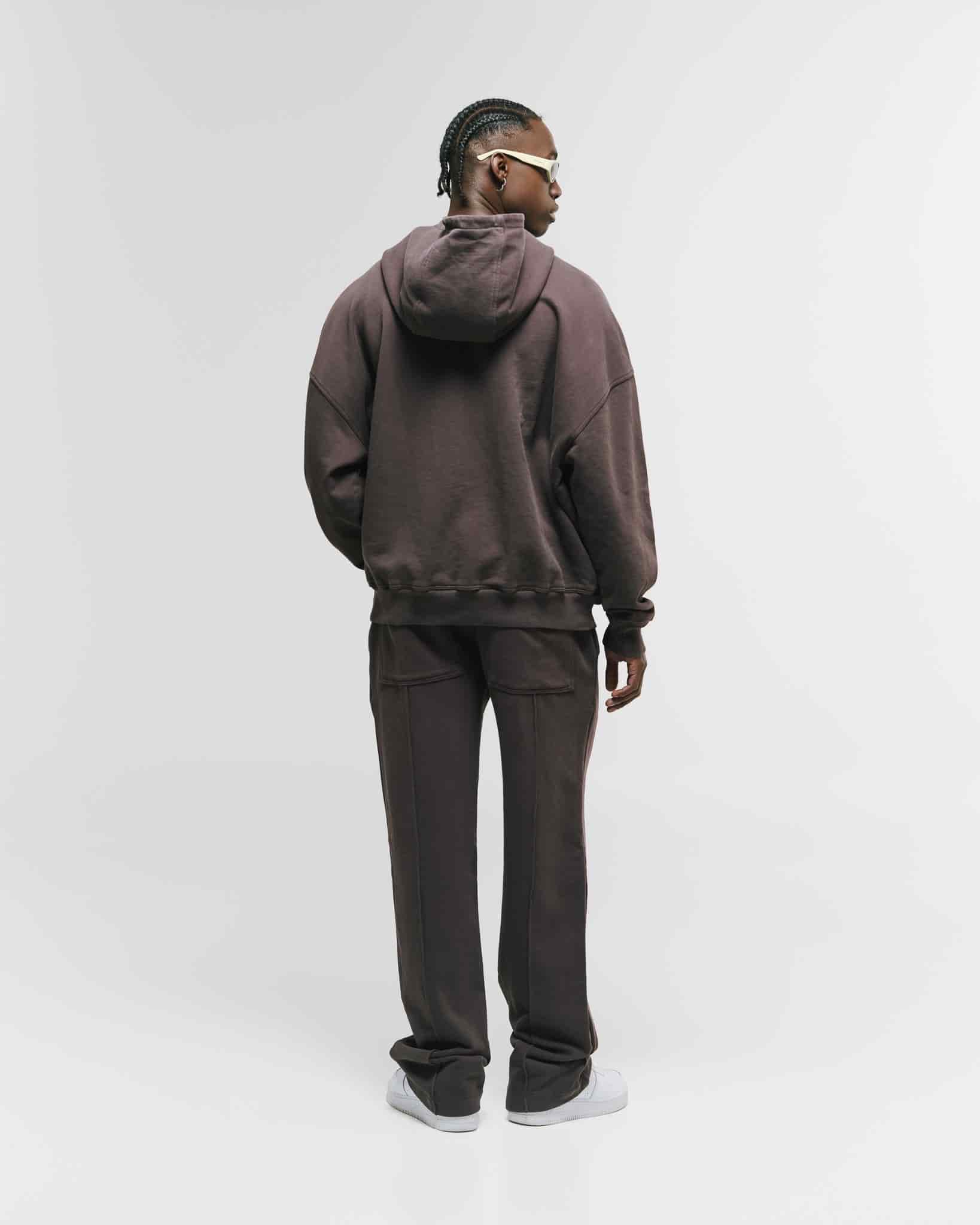 Zip Hoodie Oversized Básico V4 - Café Chocolate - miniatura 7