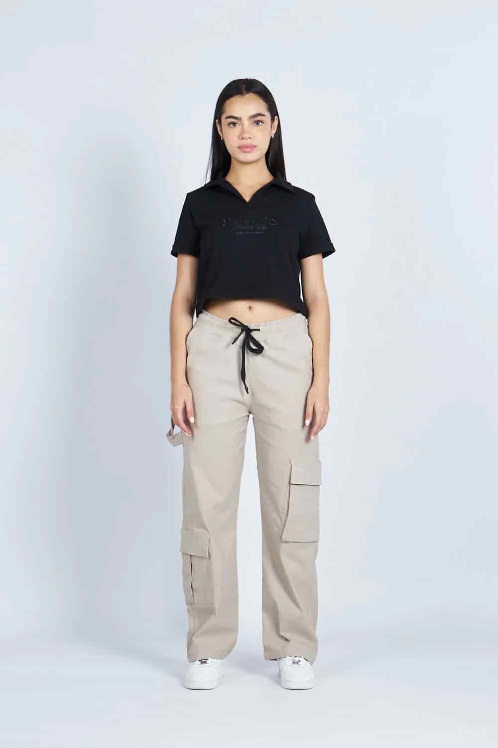 Lounge cropped Polo textura Negra | Drop 03 | - miniatura 1