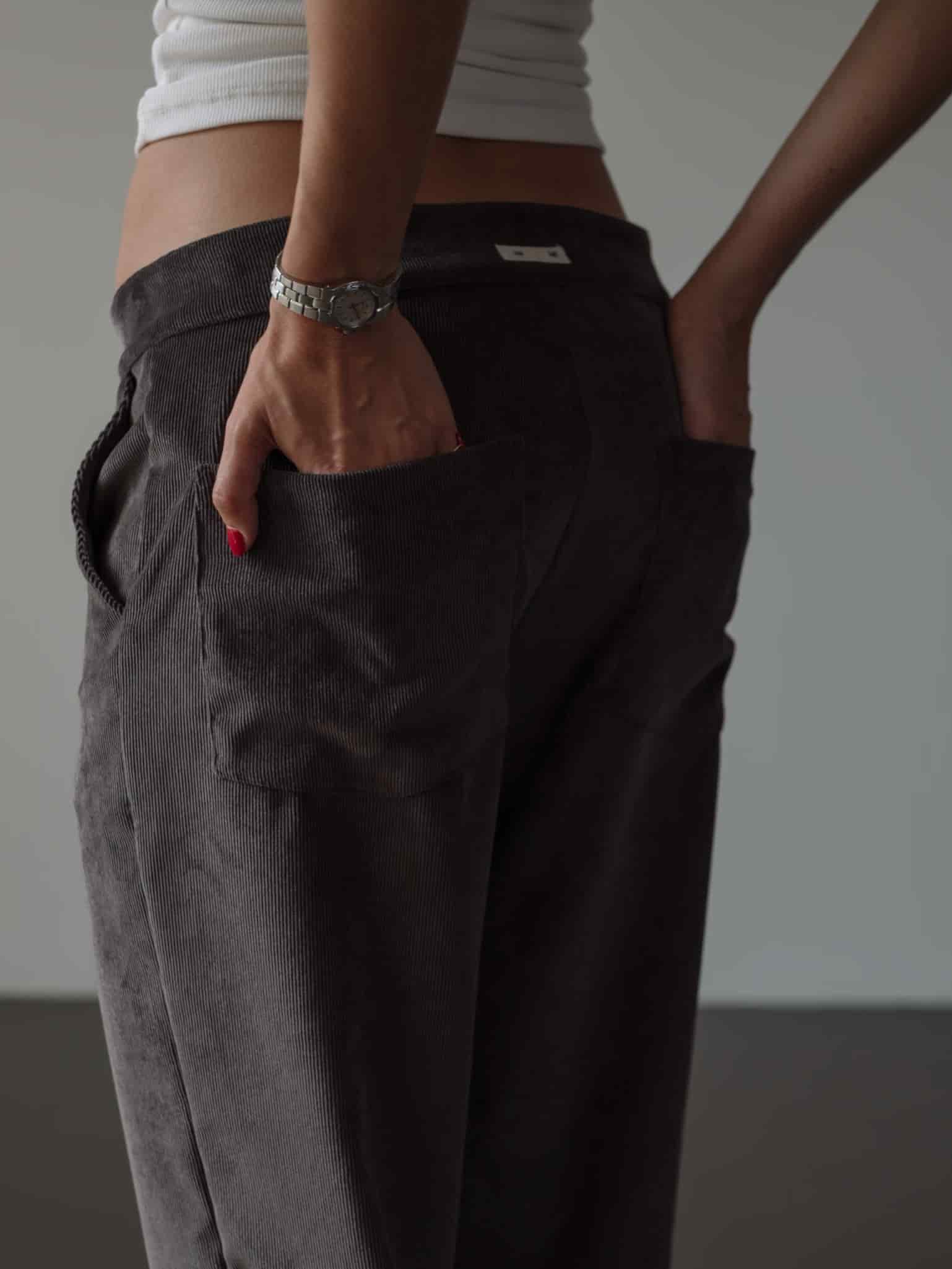 CORD STRAIGHT TROUSER - DEEP BROWN - miniatura 3