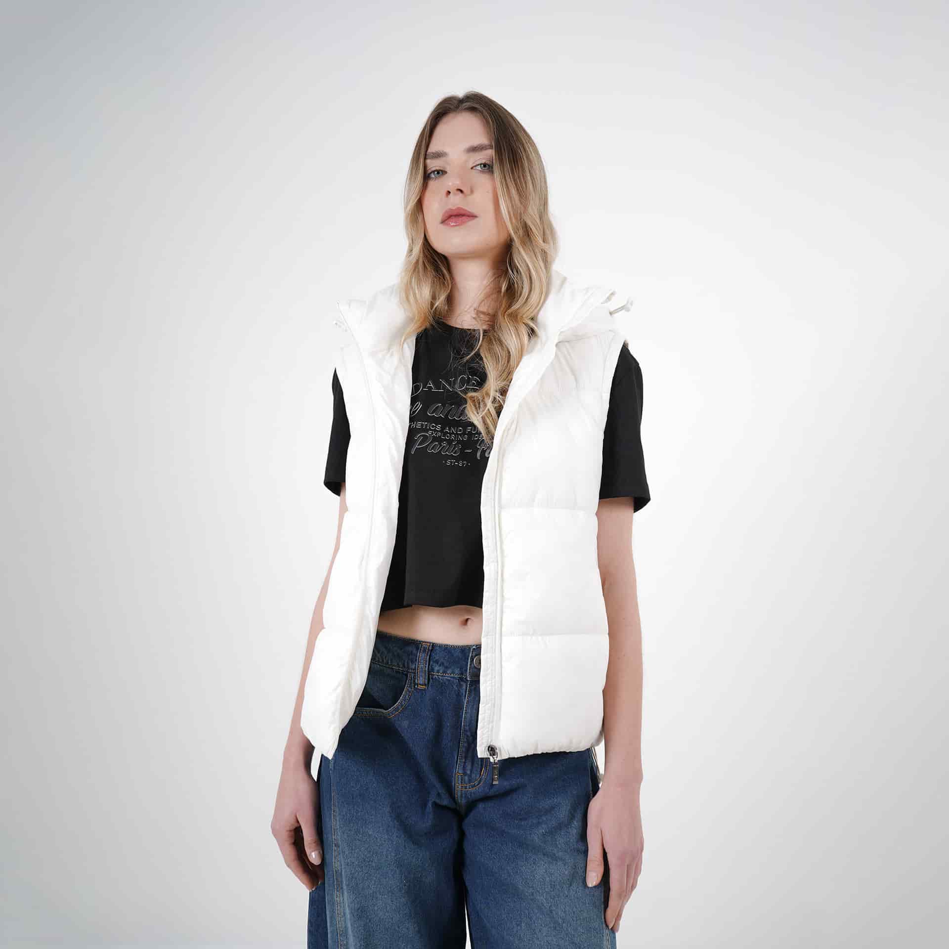 Chaqueta acolchada dos en uno mangas removibles con capucha - miniatura 8