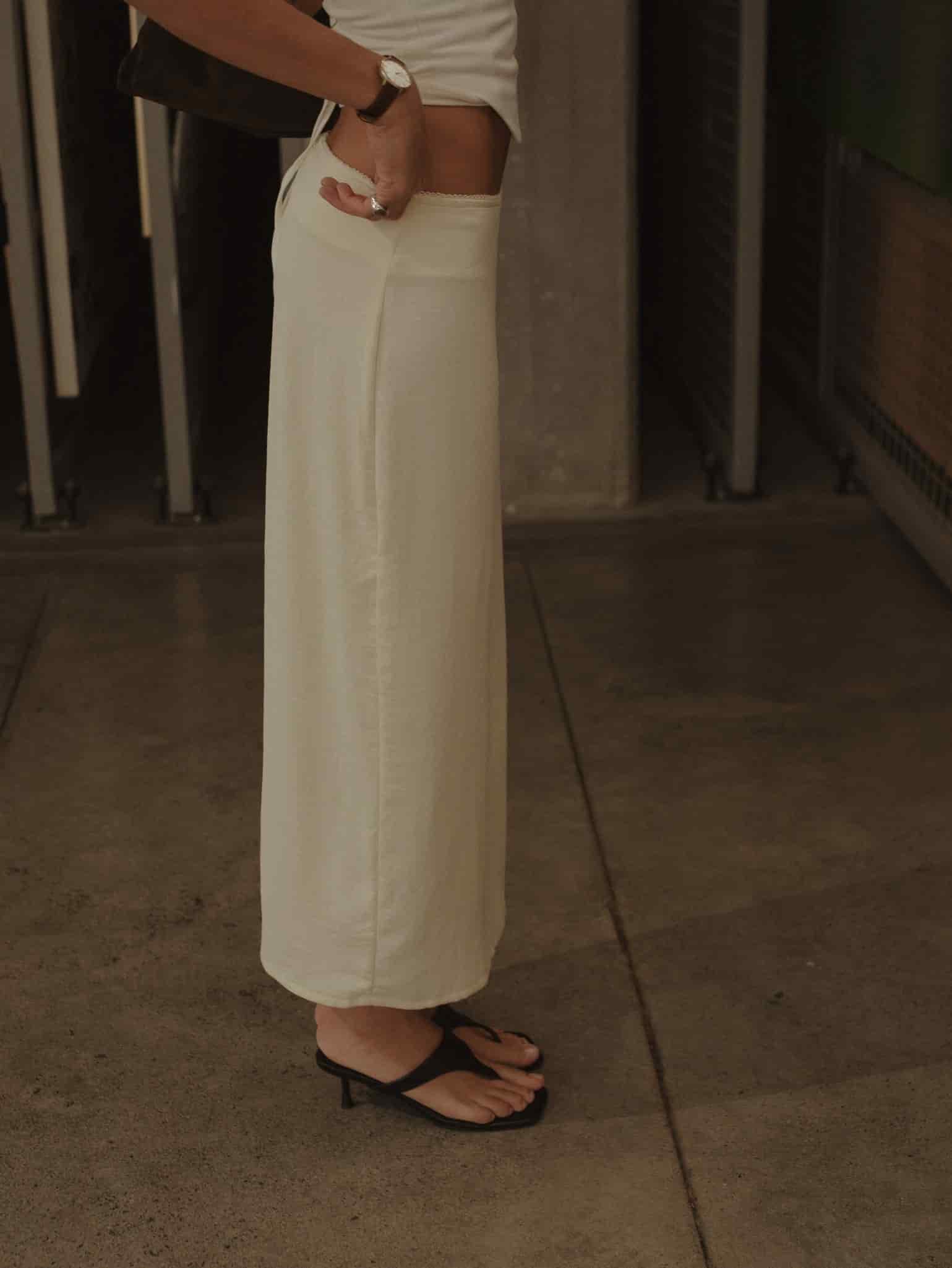 SOFT LONG SKIRT - VANILLA - miniatura 1