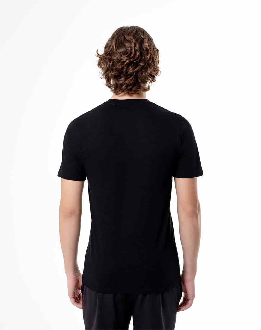 Camiseta relax algodón jersey negra hombre - miniatura 2