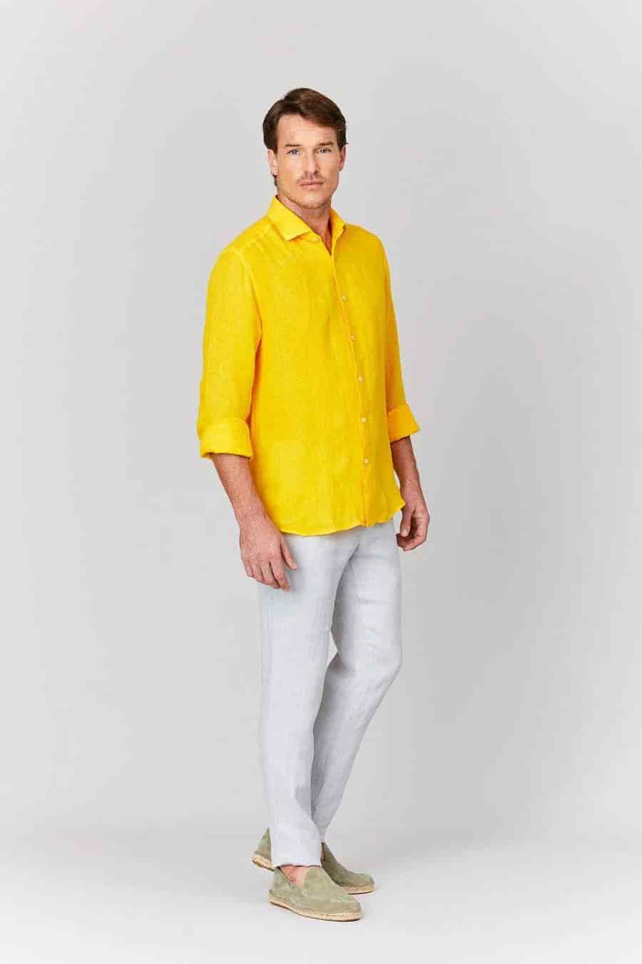 men’s linen shirt banana basic - miniatura 4
