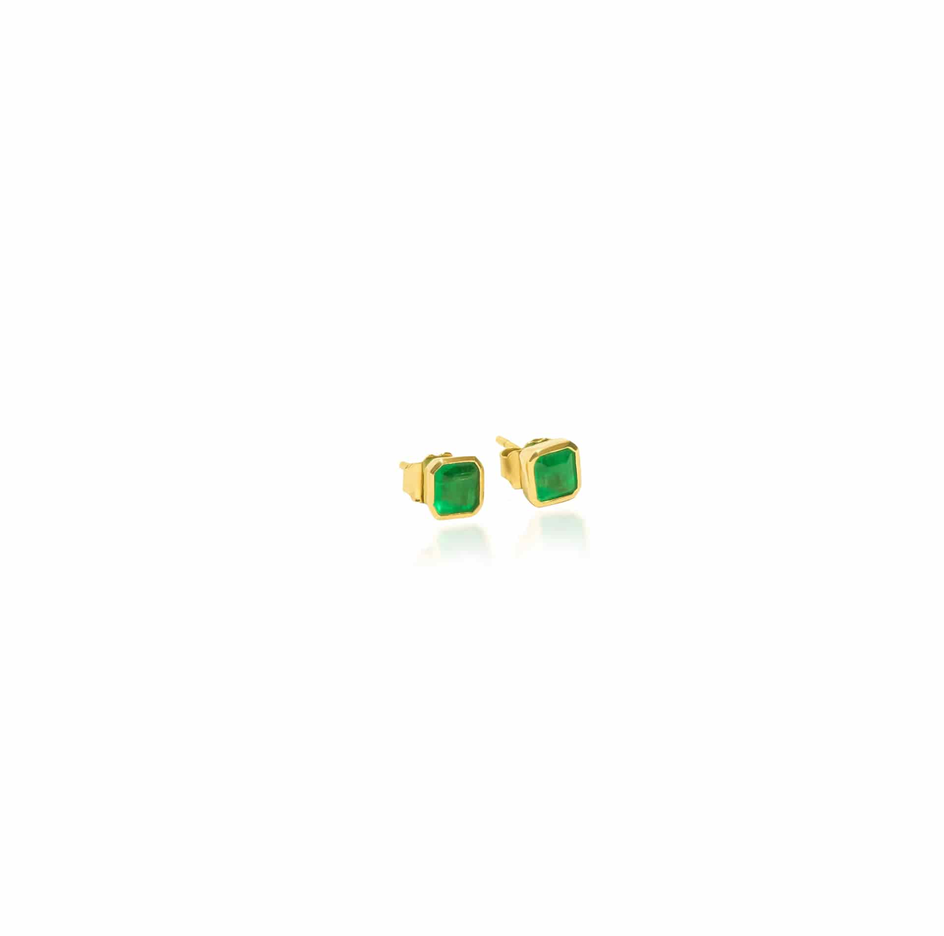 Aretes Topo - Esmeralda Cuadrada - miniatura 1