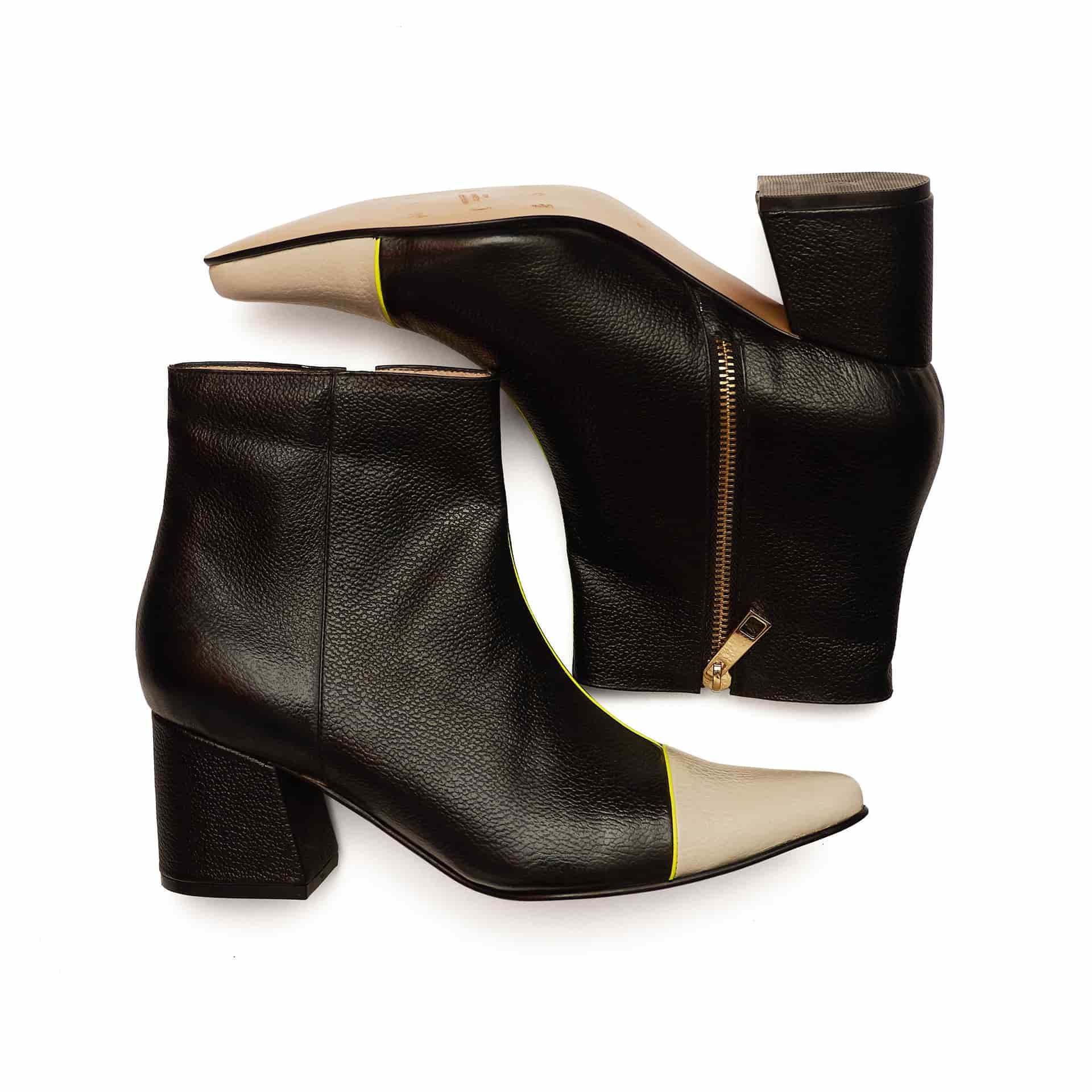 ANKLE boots - BLACK X BEIGE - miniatura 3