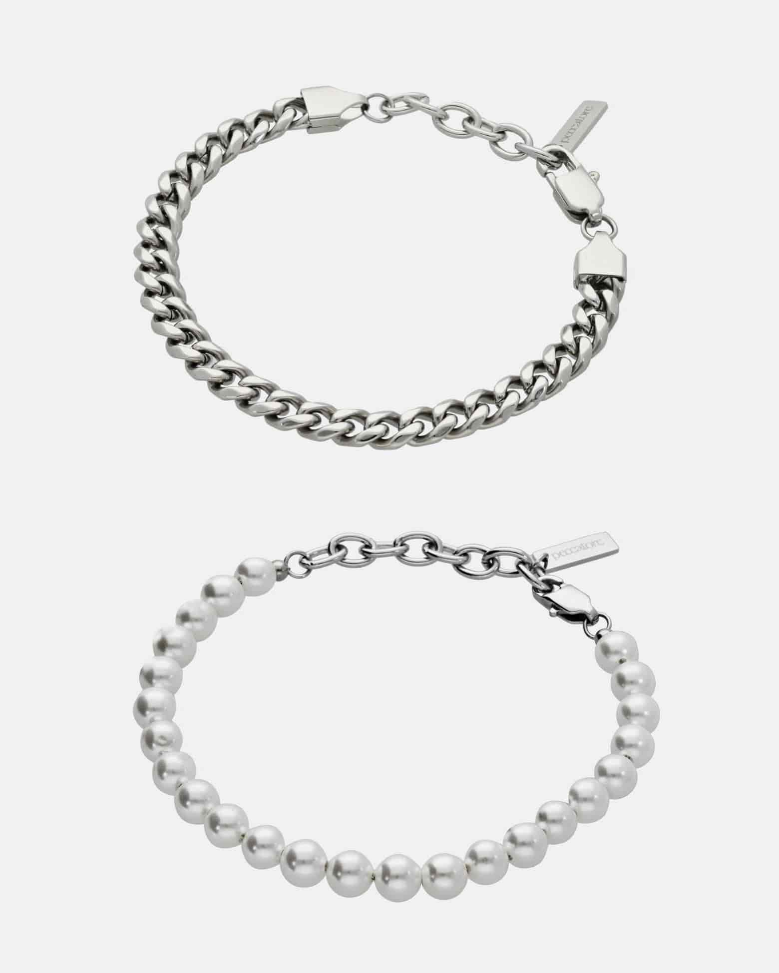Pack Pulsera Cubana 6 mm + Pulsera Perlas 6 mm - miniatura 1