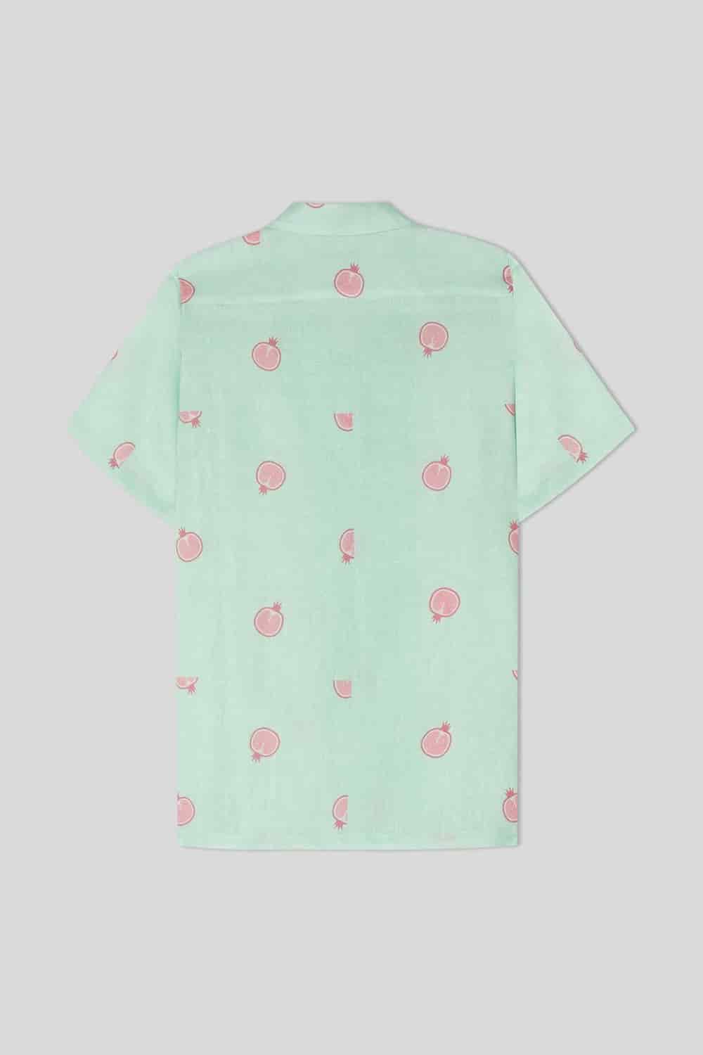 Men's bastión linen shirt turquoise - miniatura 3