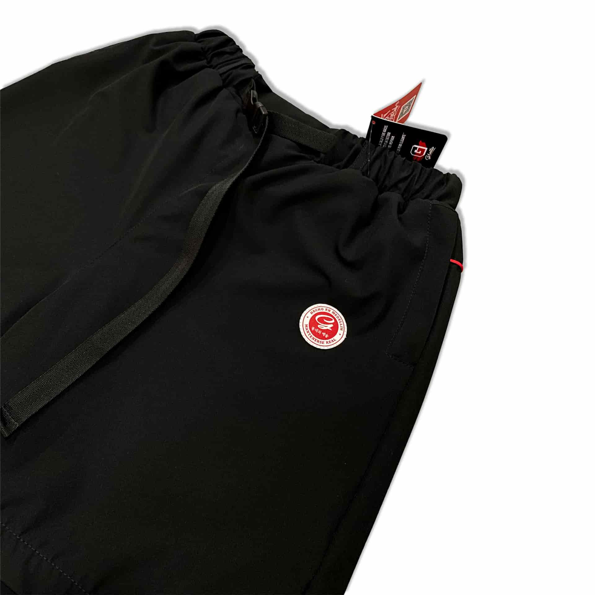 Pantaloneta Negra Con Cinturón - miniatura 2