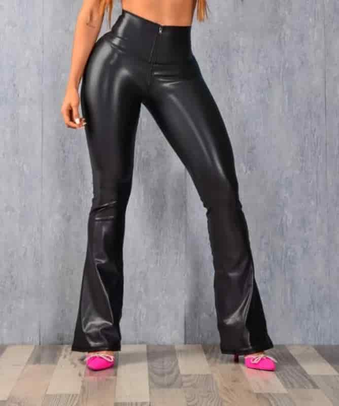 LEGGINS BOTA CAMPANA CON CIERRE NEGRO - miniatura 1