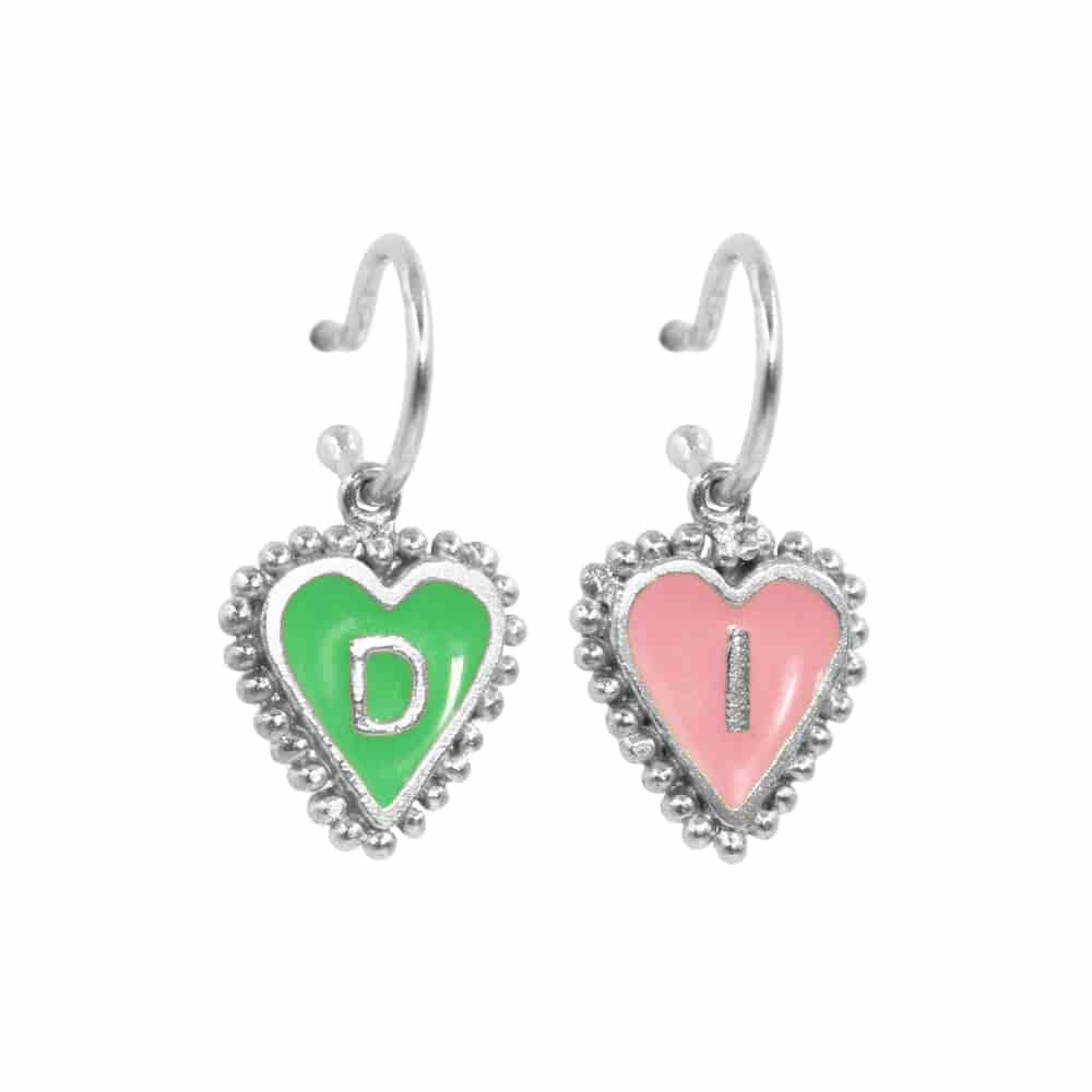 PreOrder Baby Hoops 9mm Letra Heart Plata - miniatura 1