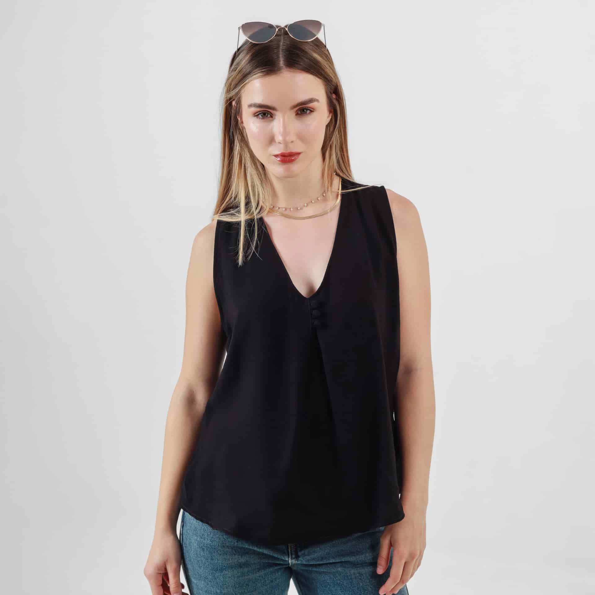 Blusa Cuello V Manga Sisa - miniatura 13