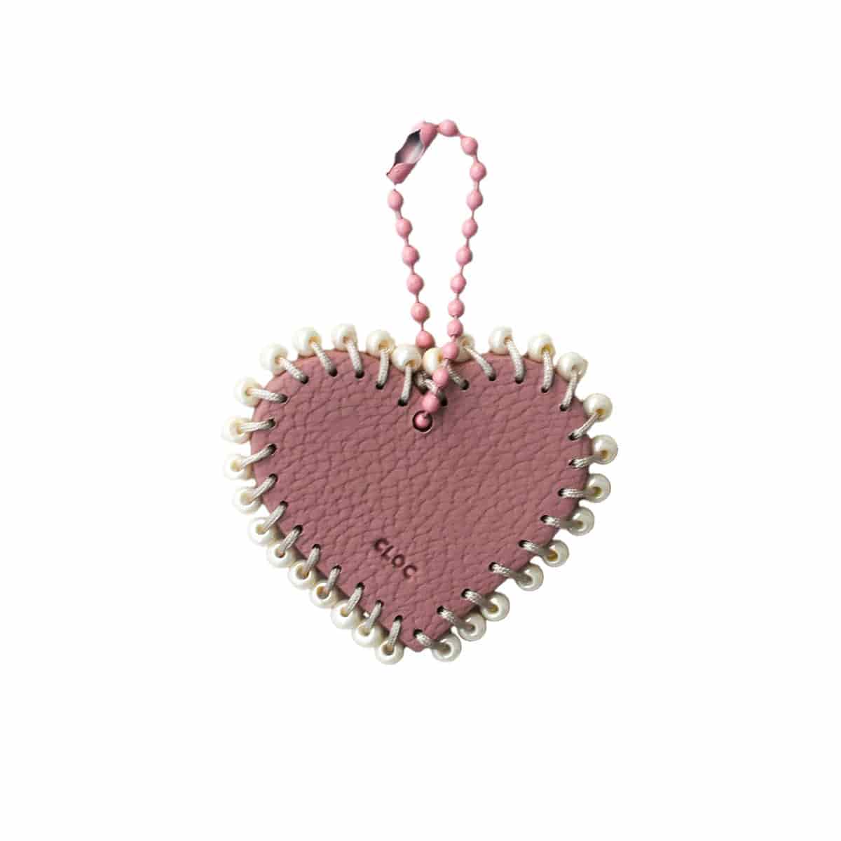 Charm Corazón bordado Champagne pink - miniatura 1