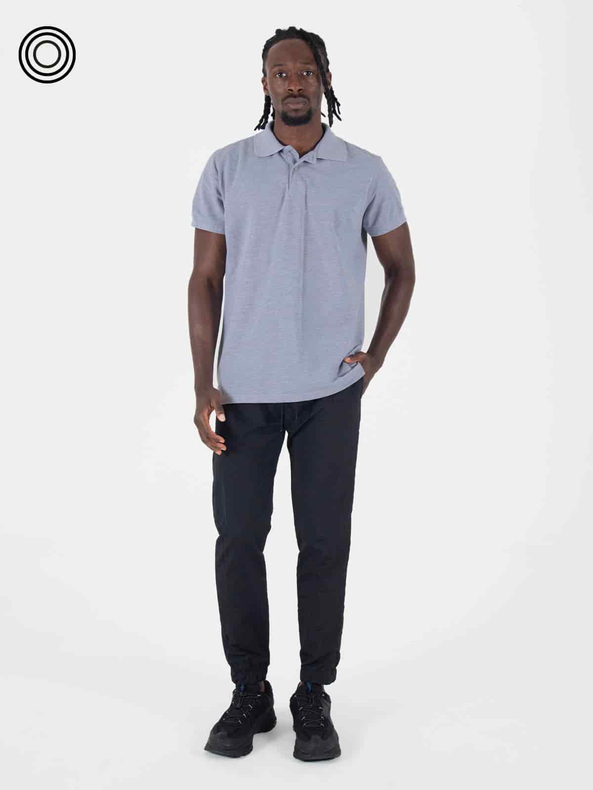 Polo camiseta hombre gris claro - miniatura 3