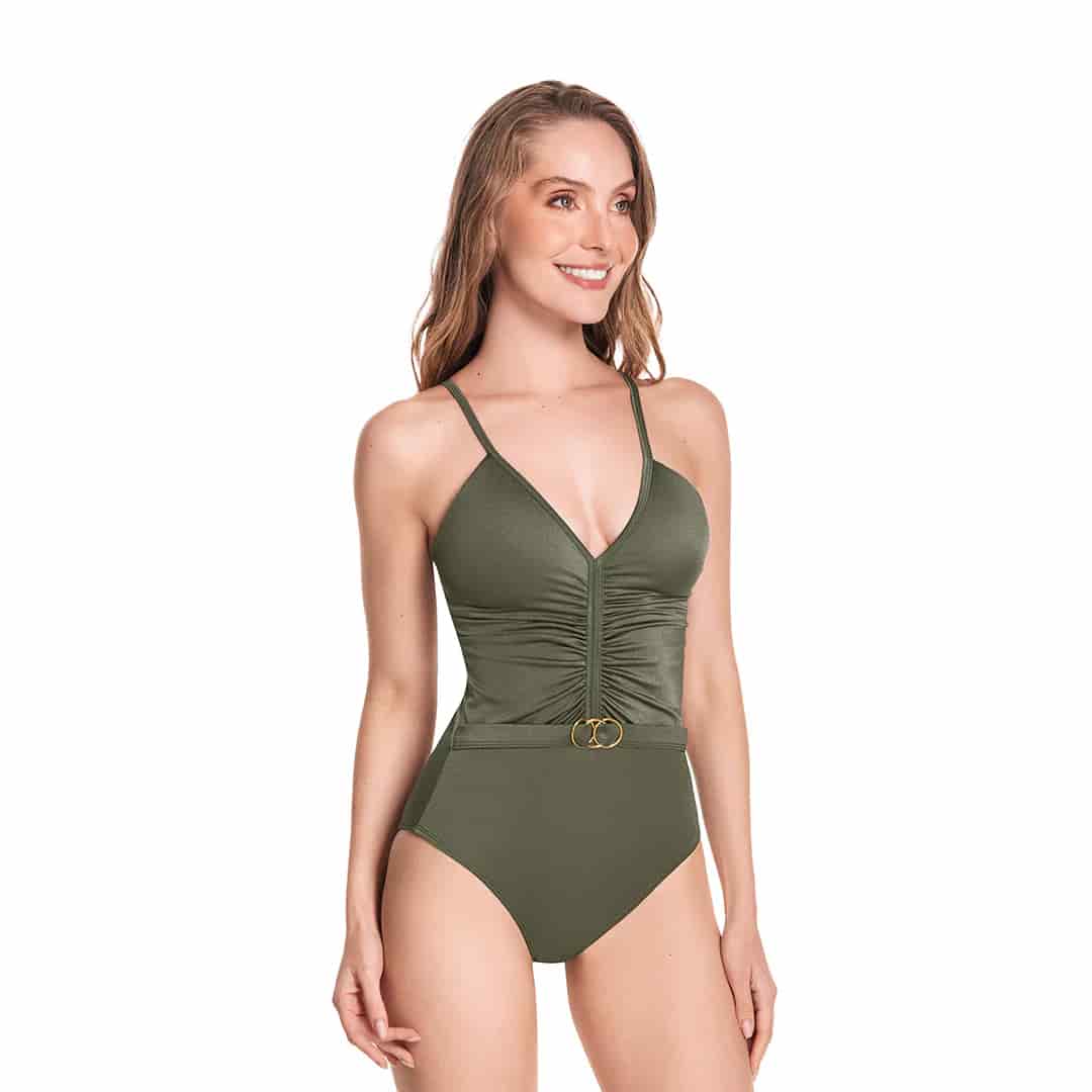 VESTIDO DE BAÑO ENTERO CON DRAPEADO EN DELANTERO - miniatura 4