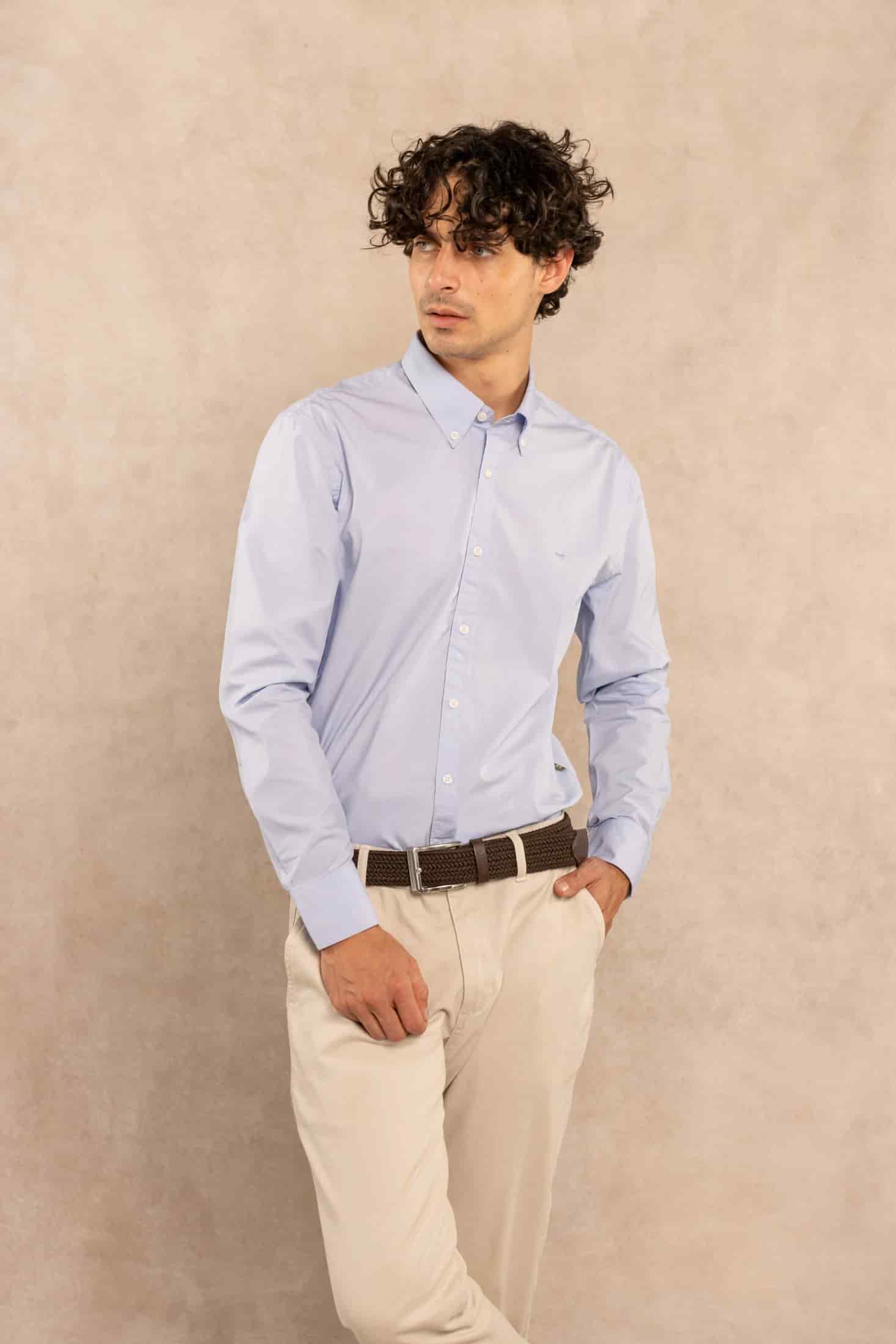 Camisa Antimanchas Popelina Light Blue - Talla Regular - miniatura 8