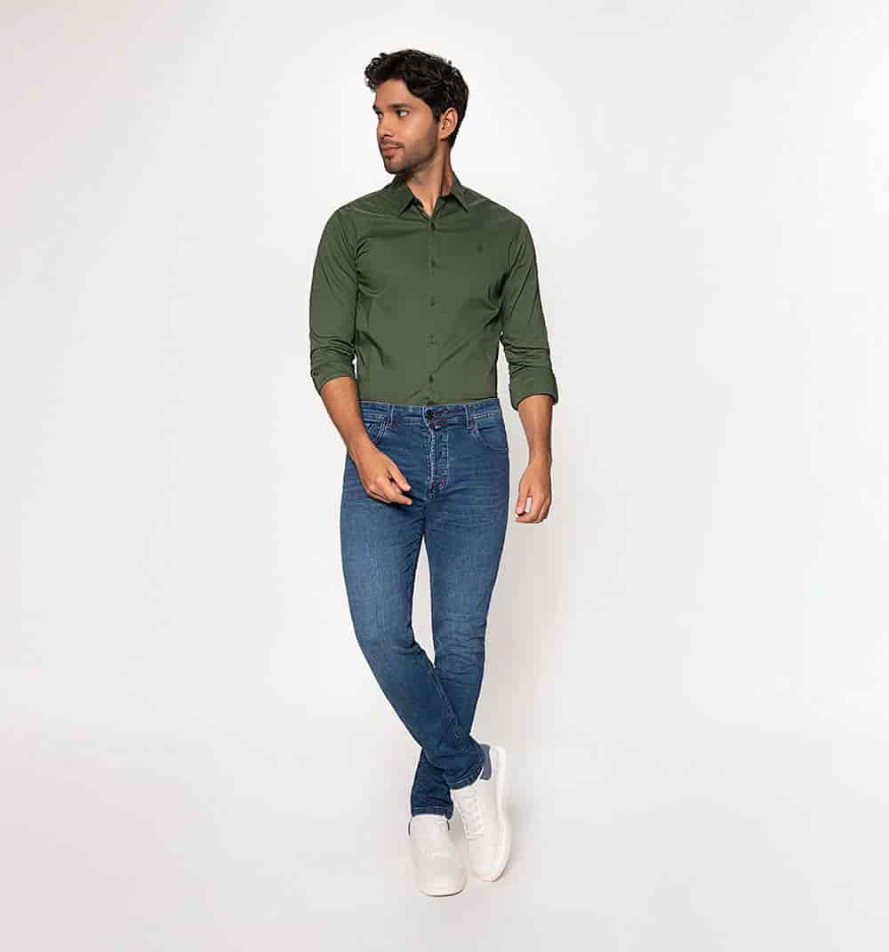 Camisa básica con stretch manga larga - miniatura 2