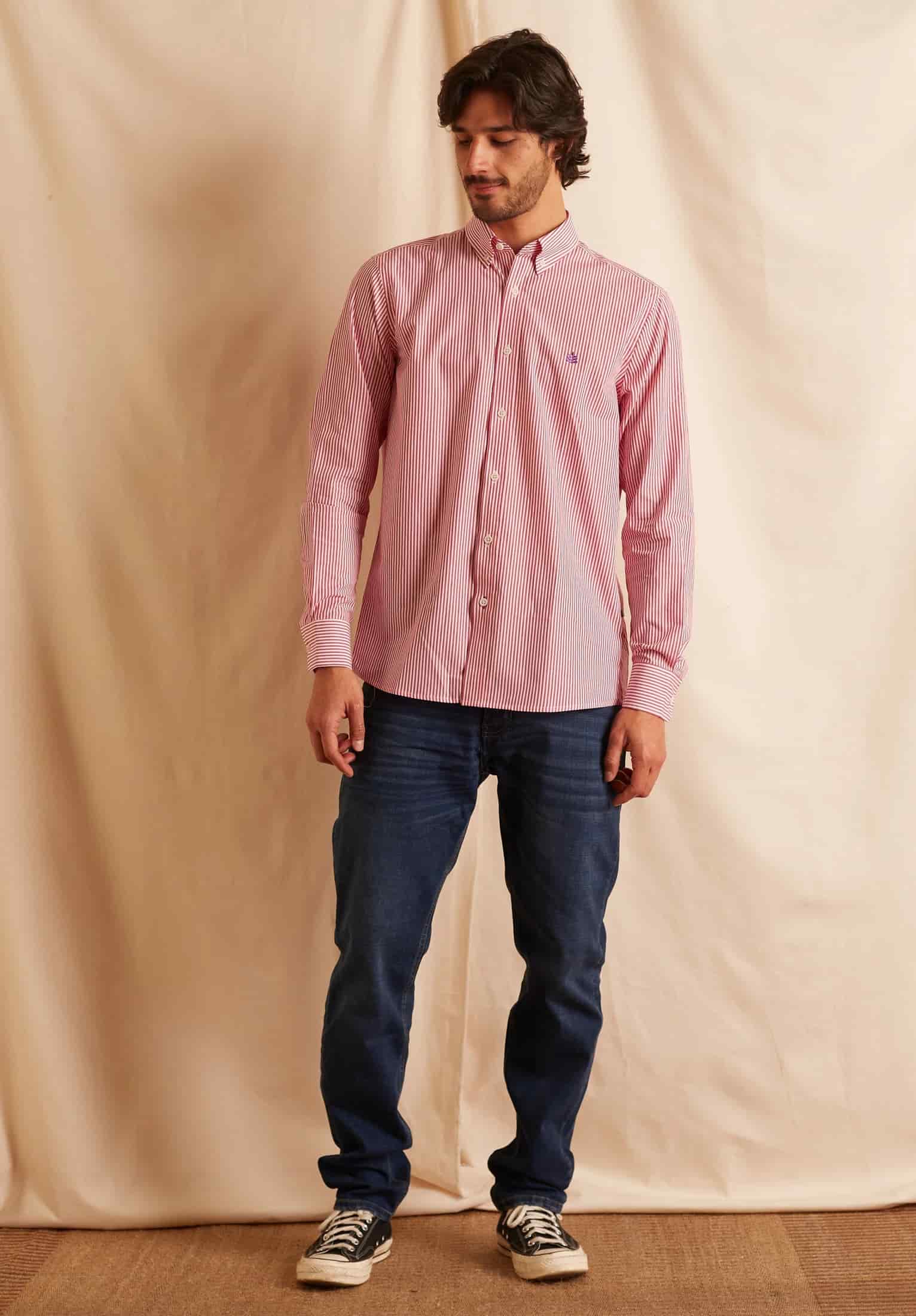 Camisa Whitman Líneas Fucsia-Blanco - miniatura 4