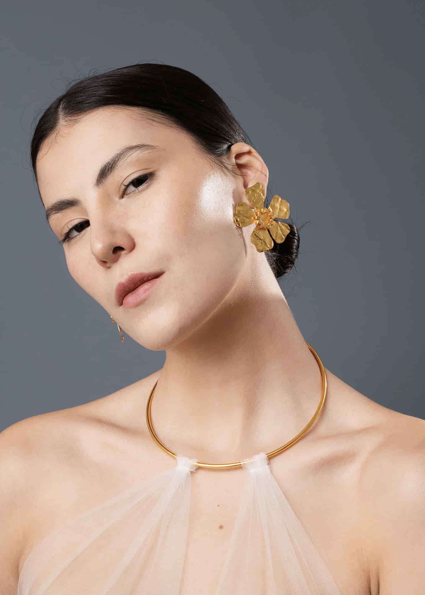Aretes Aurora Maxi x Lyenzo Dorados - miniatura 2