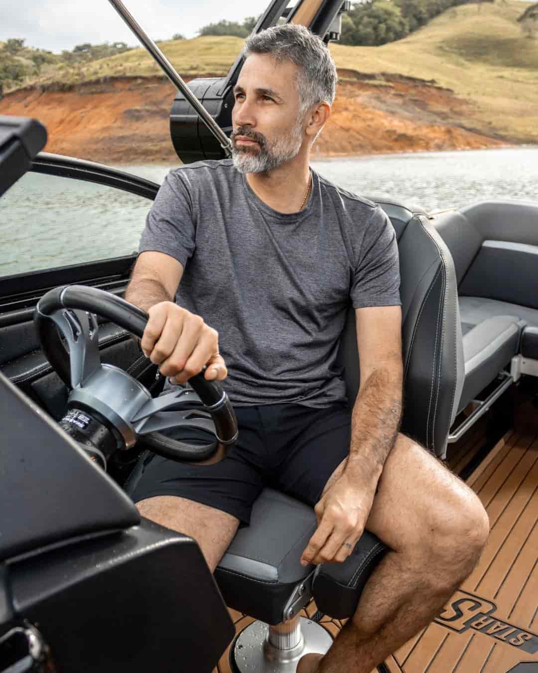 Camiseta Performance Antiarrugas Gris Jaspe Oscuro - miniatura 6