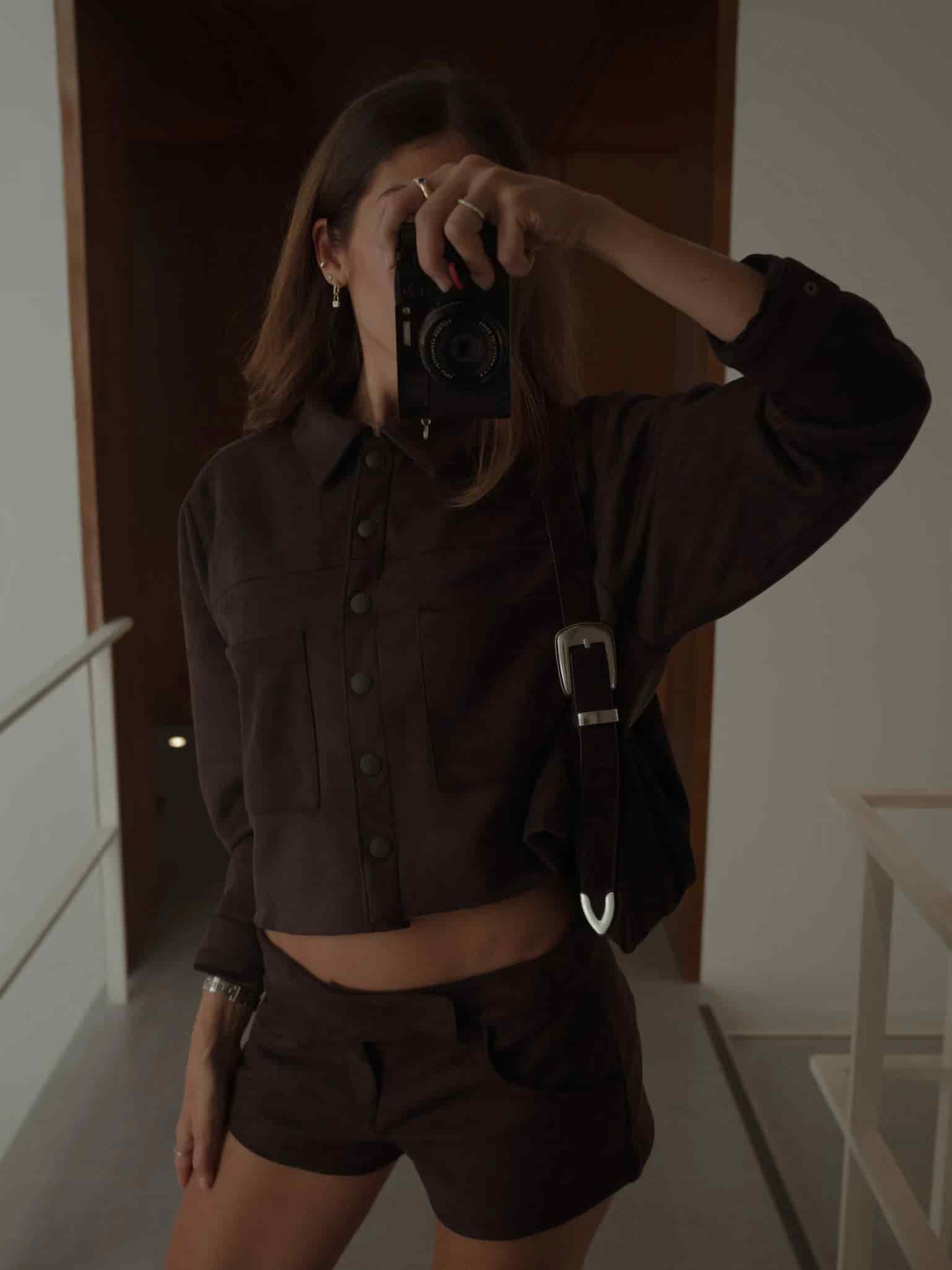 SUEDE BOXY JACKET - ESPRESSO - miniatura 1