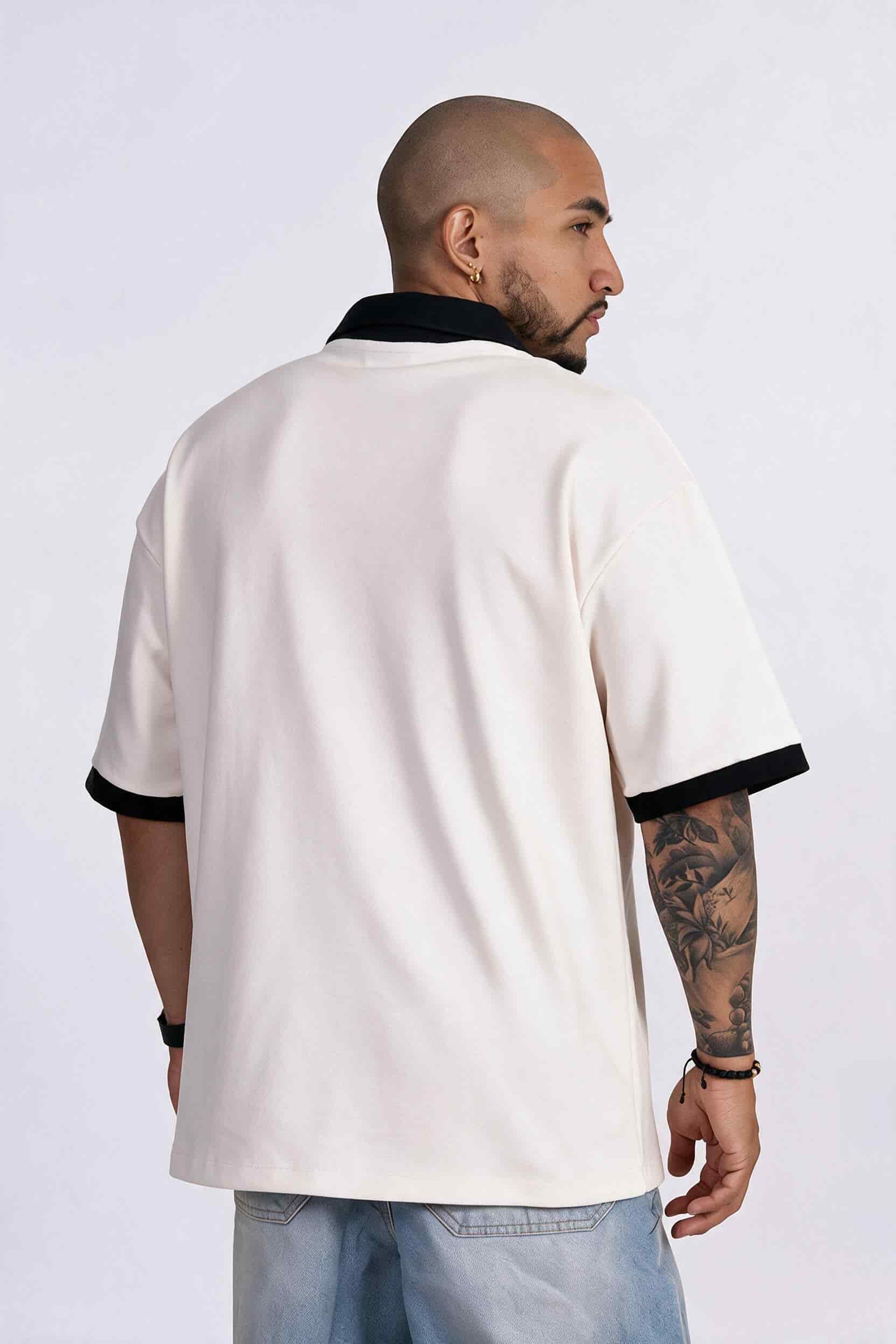 Polo oversize bordado crema - miniatura 2