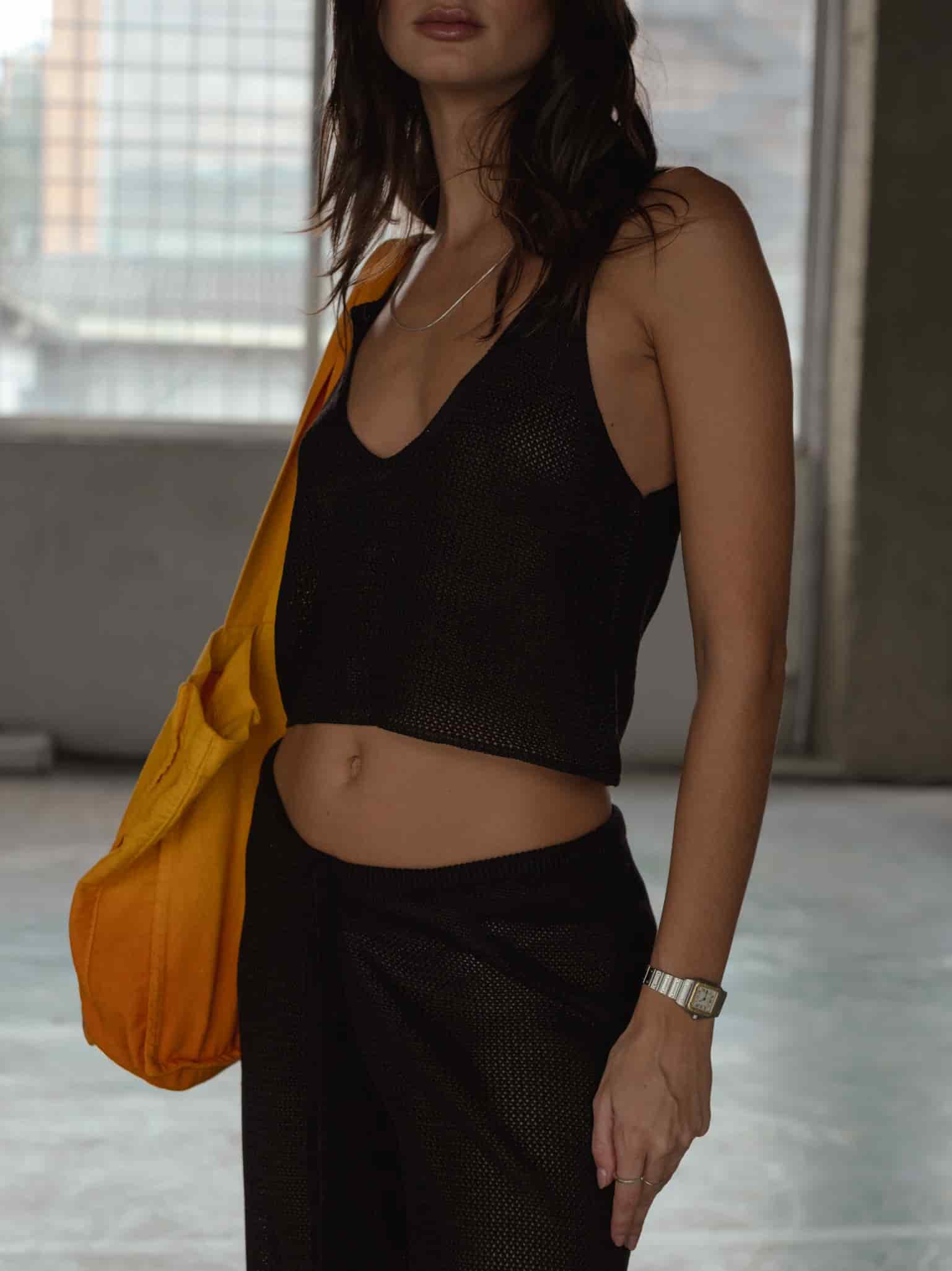 TRIANGLE KNIT TANK TOP - BLACK - miniatura 5