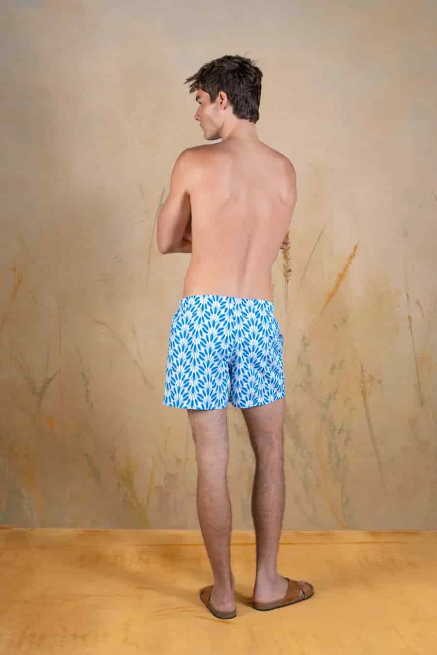 Blue Spica polyester swim trunks blue - miniatura 3