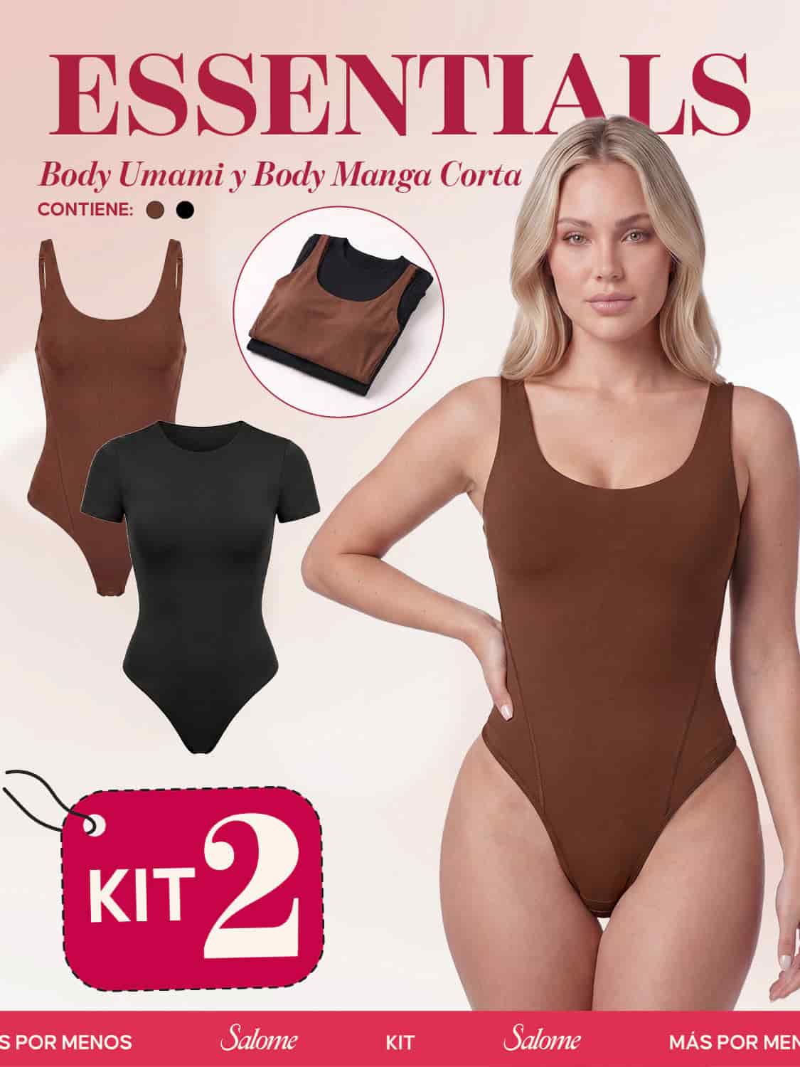 Kit Body Diario Tiras Finas & Manga Corta Sin Costuras | Salome 5005 + 5007 | 01L5 - miniatura 4