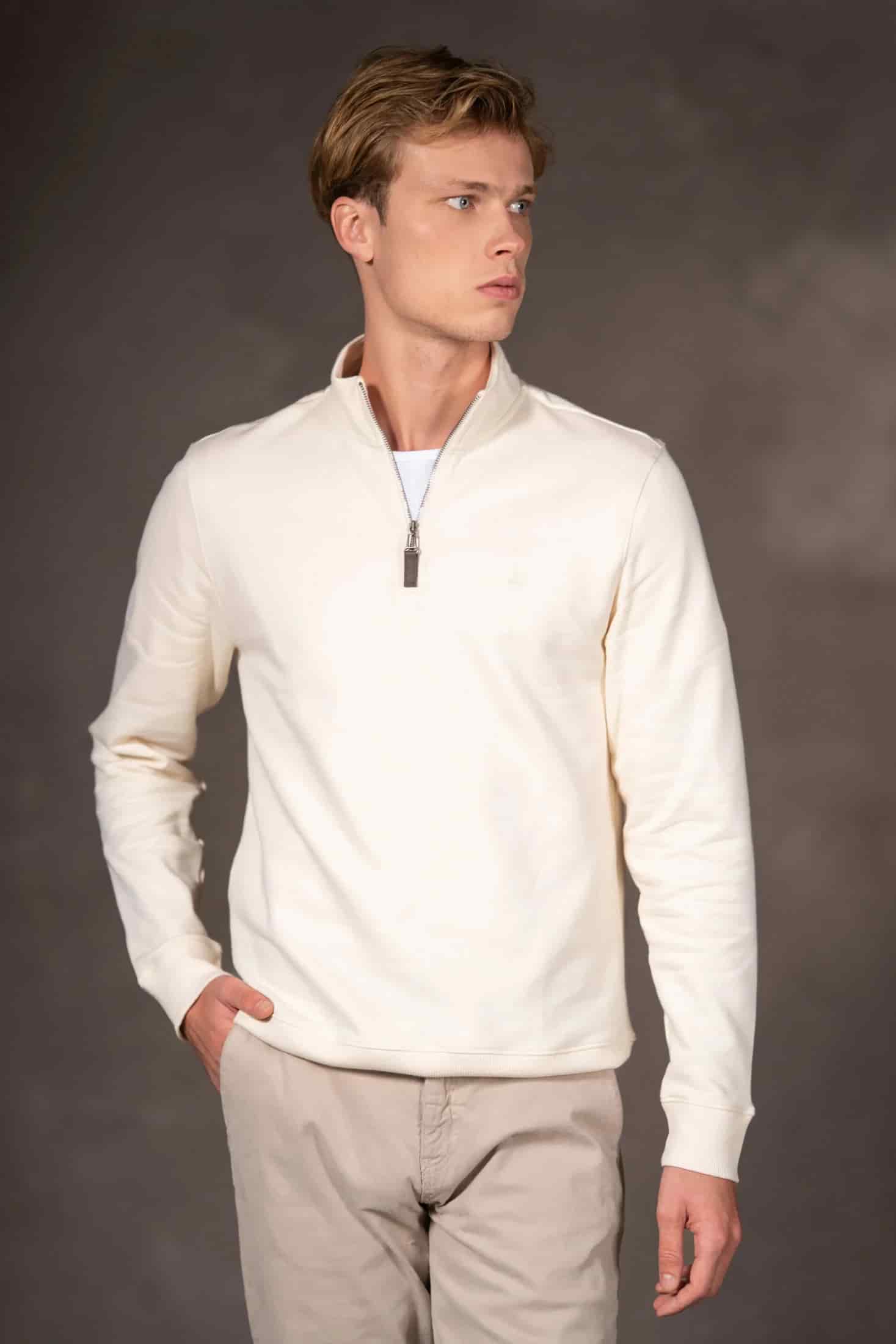 Suéter Halfzip Varenna Hombre Hueso - miniatura 1