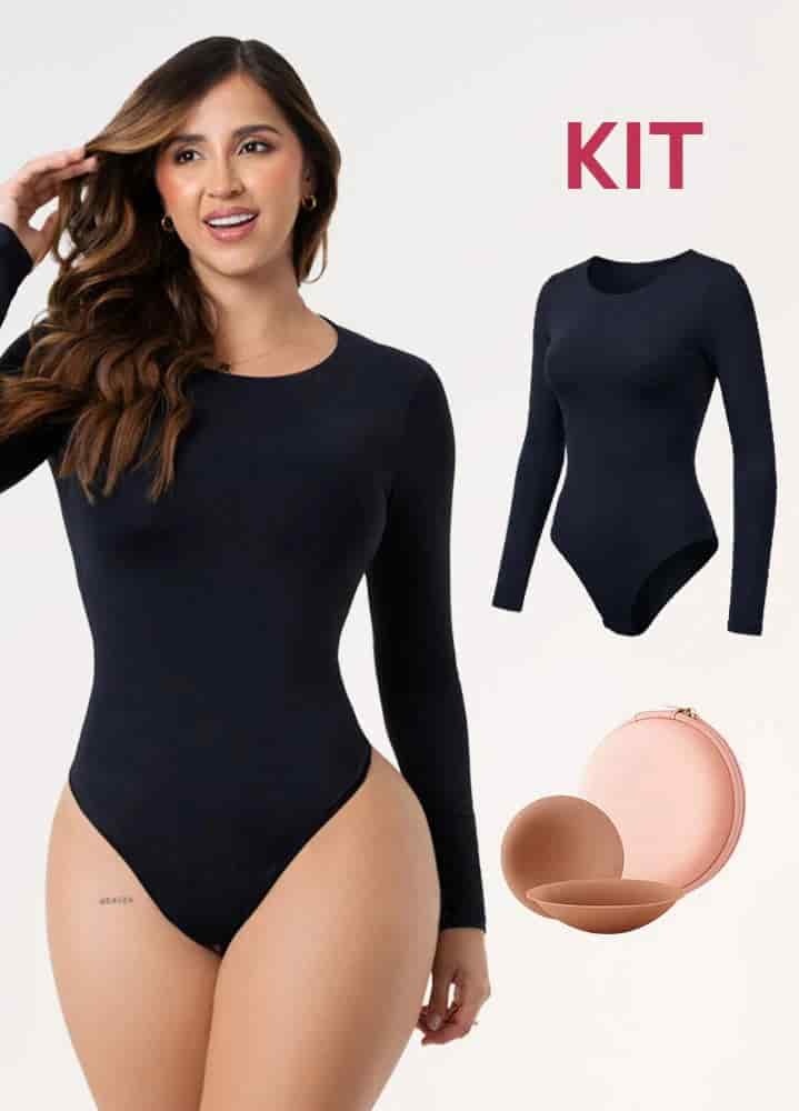 Kit Cero Marcas Salome: Body Manga Larga TD03L5 + Cubre Pezones - miniatura 2