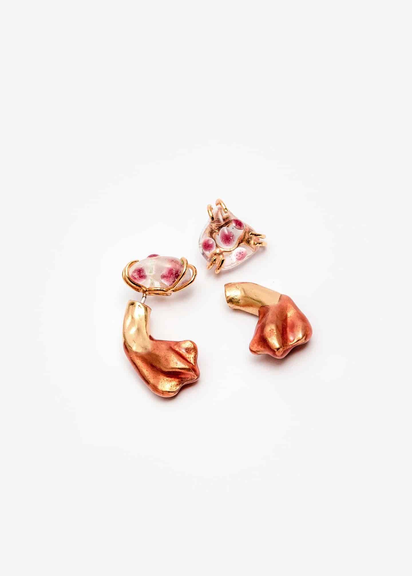 Aretes Berry Cuarzo Maxi Petal Curve - miniatura 1