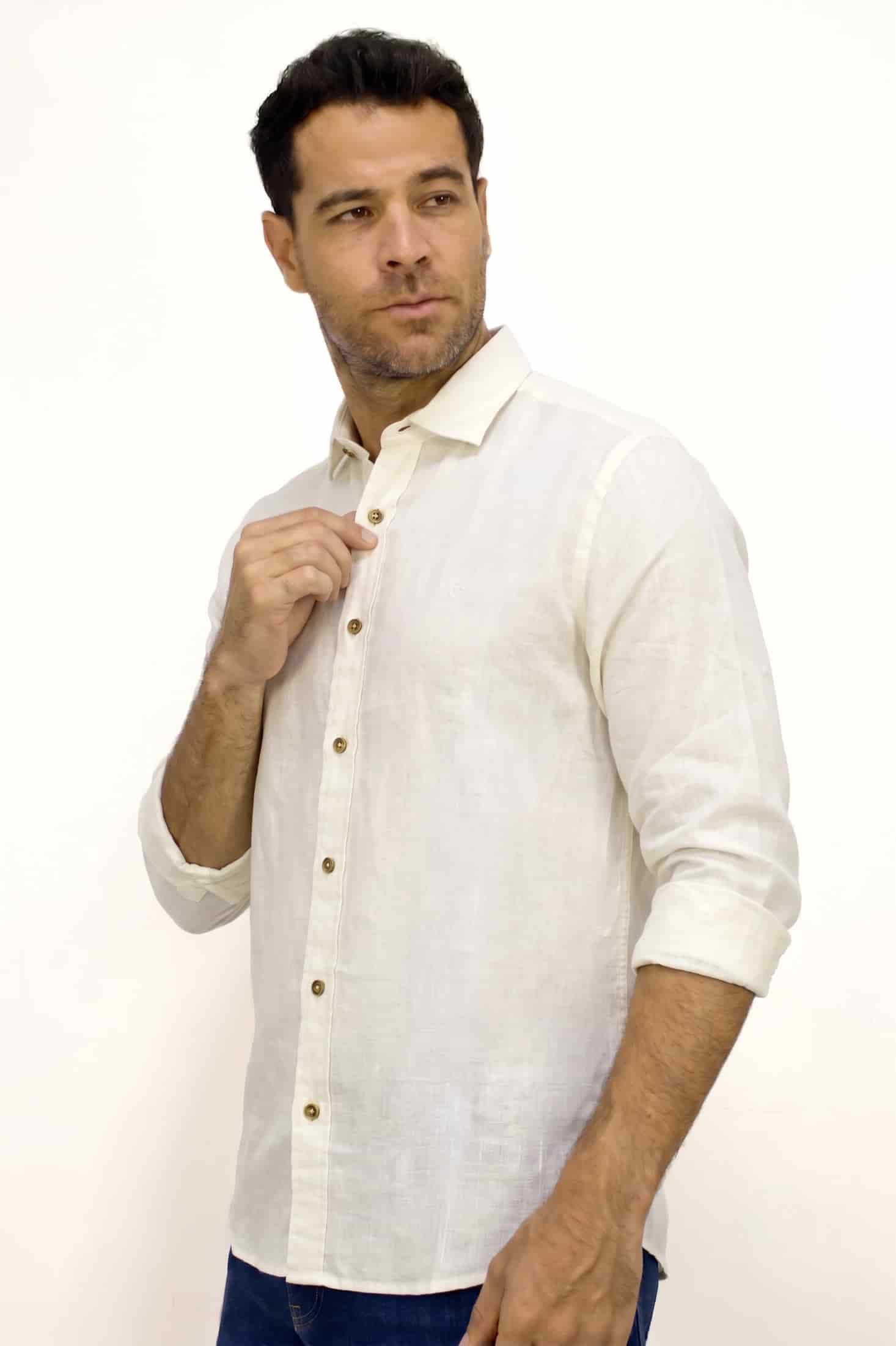 CAMISA LINO MANGA LARGA PARA HOMBRE - miniatura 2