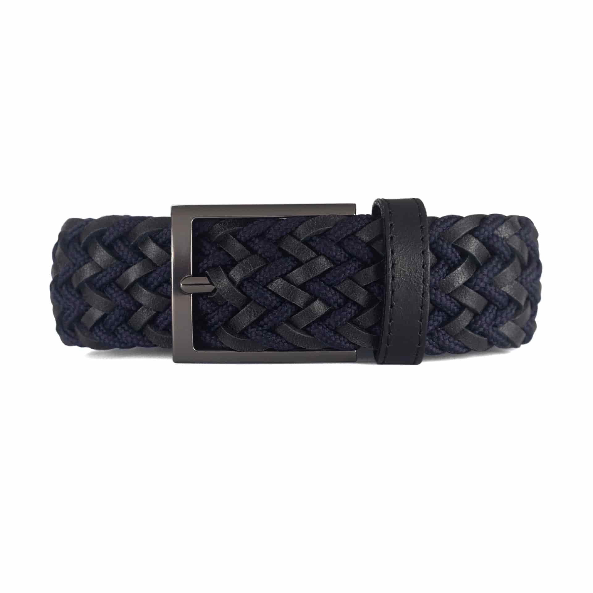 CINTURÓN LEATHER FUSION Azul/negro - miniatura 1