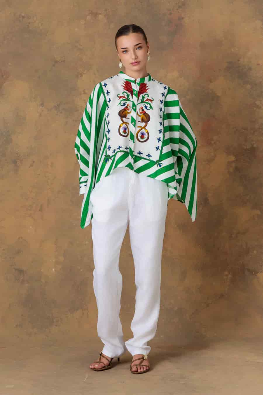 Women's blouse spina striped green - miniatura 2